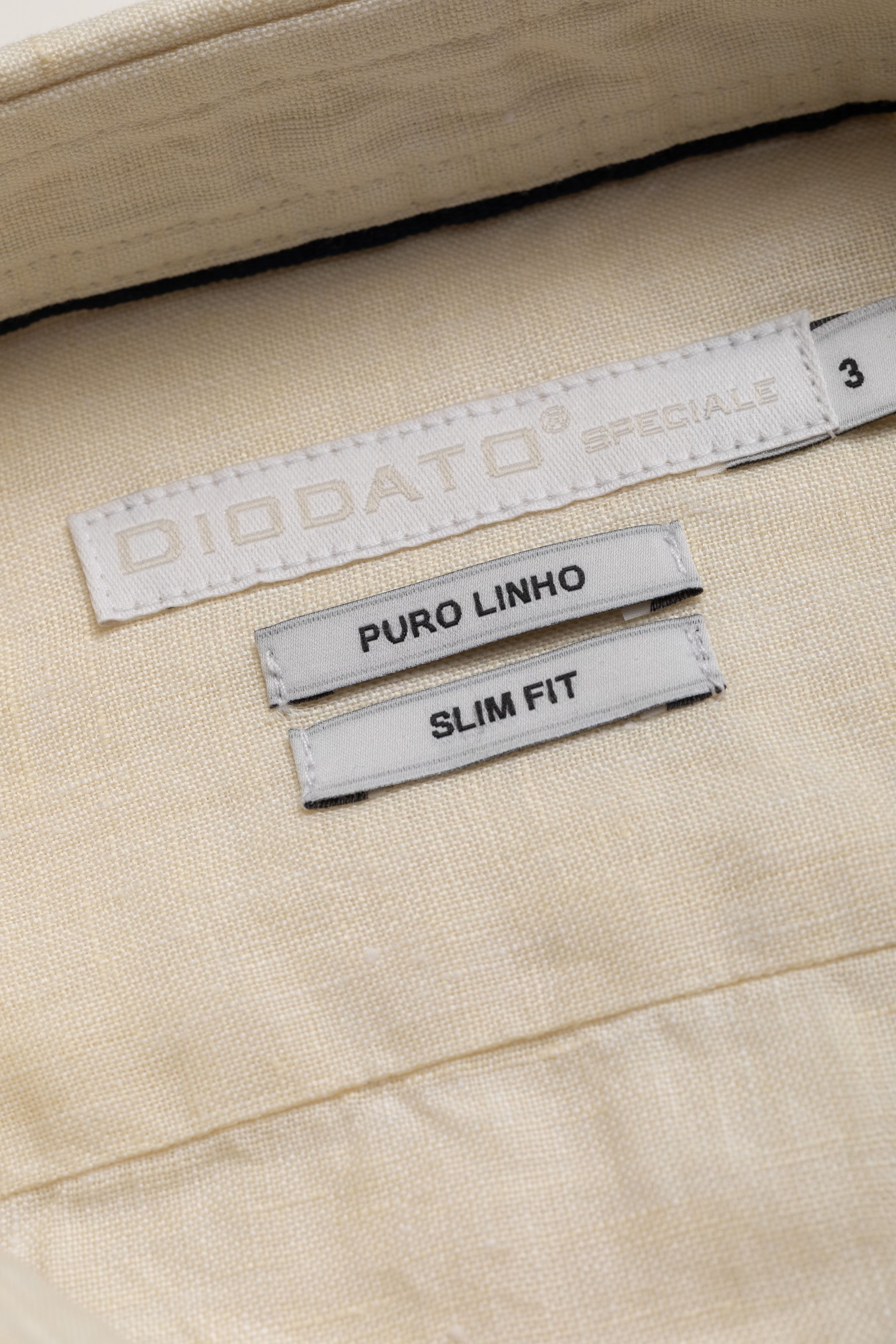 Camisa Manga Longa Slim Fit Linho amarela