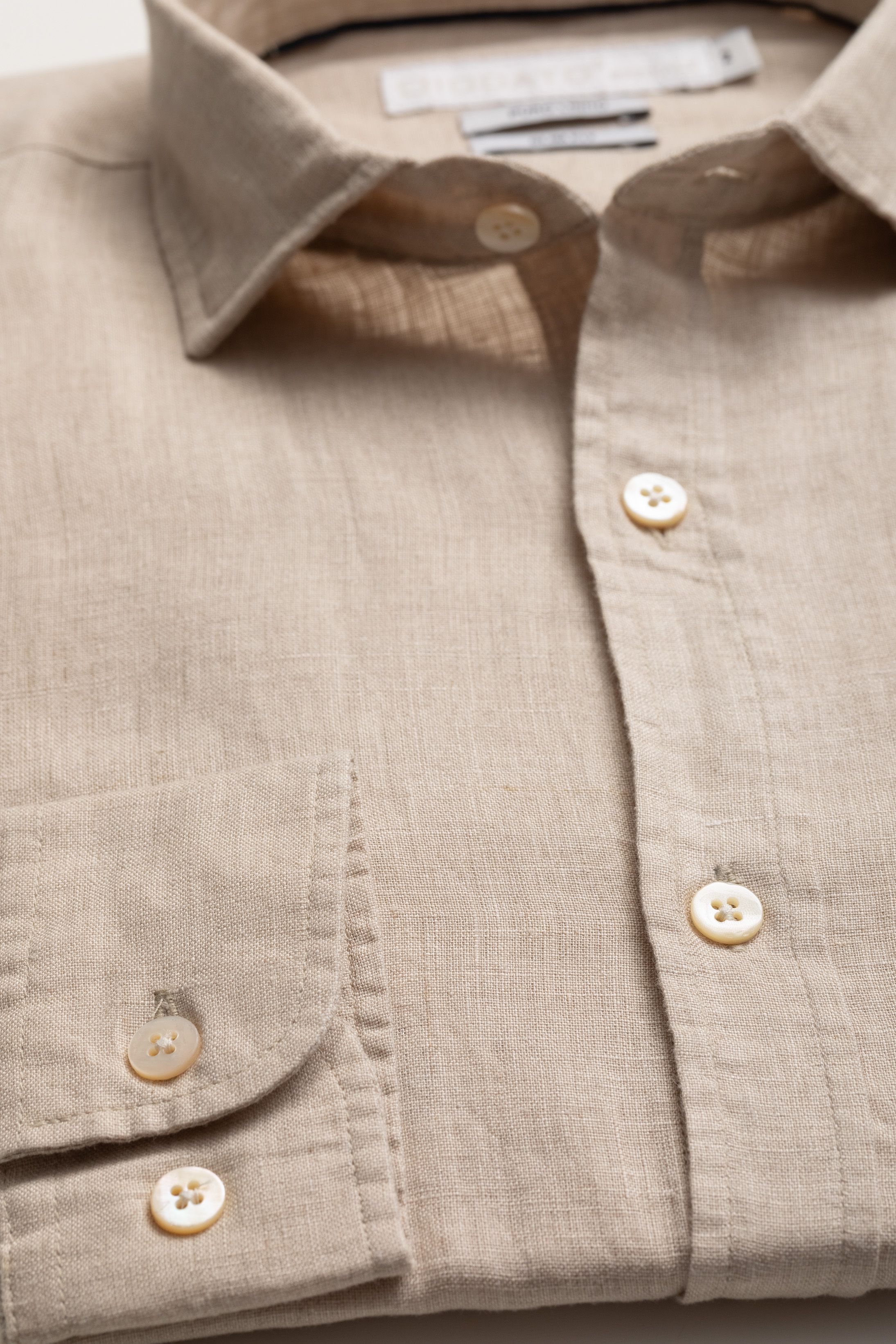 Camisa Manga Longa Slim Fit Linho cru