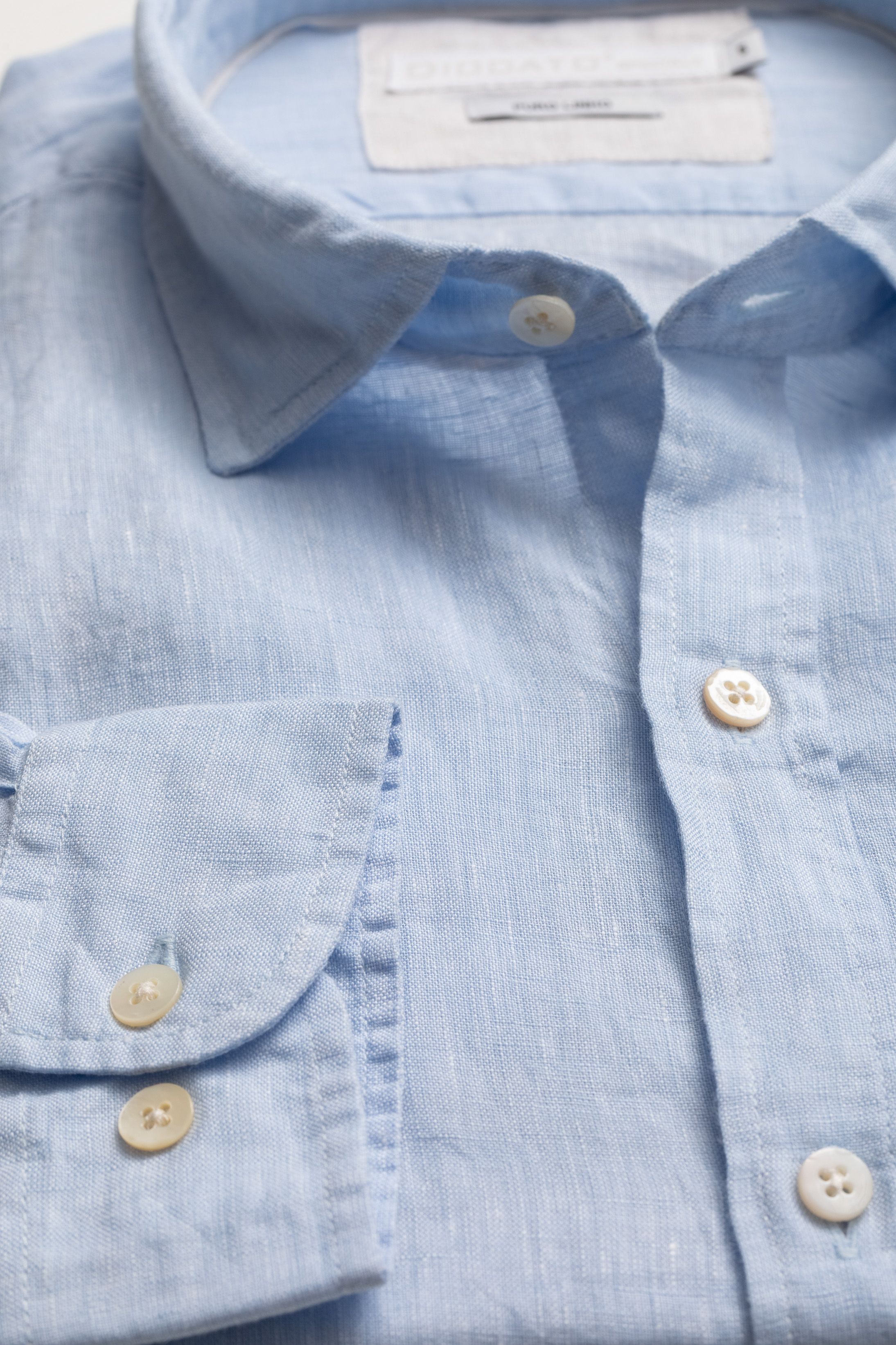 Camisa Manga Longa Regular Linho azul claro
