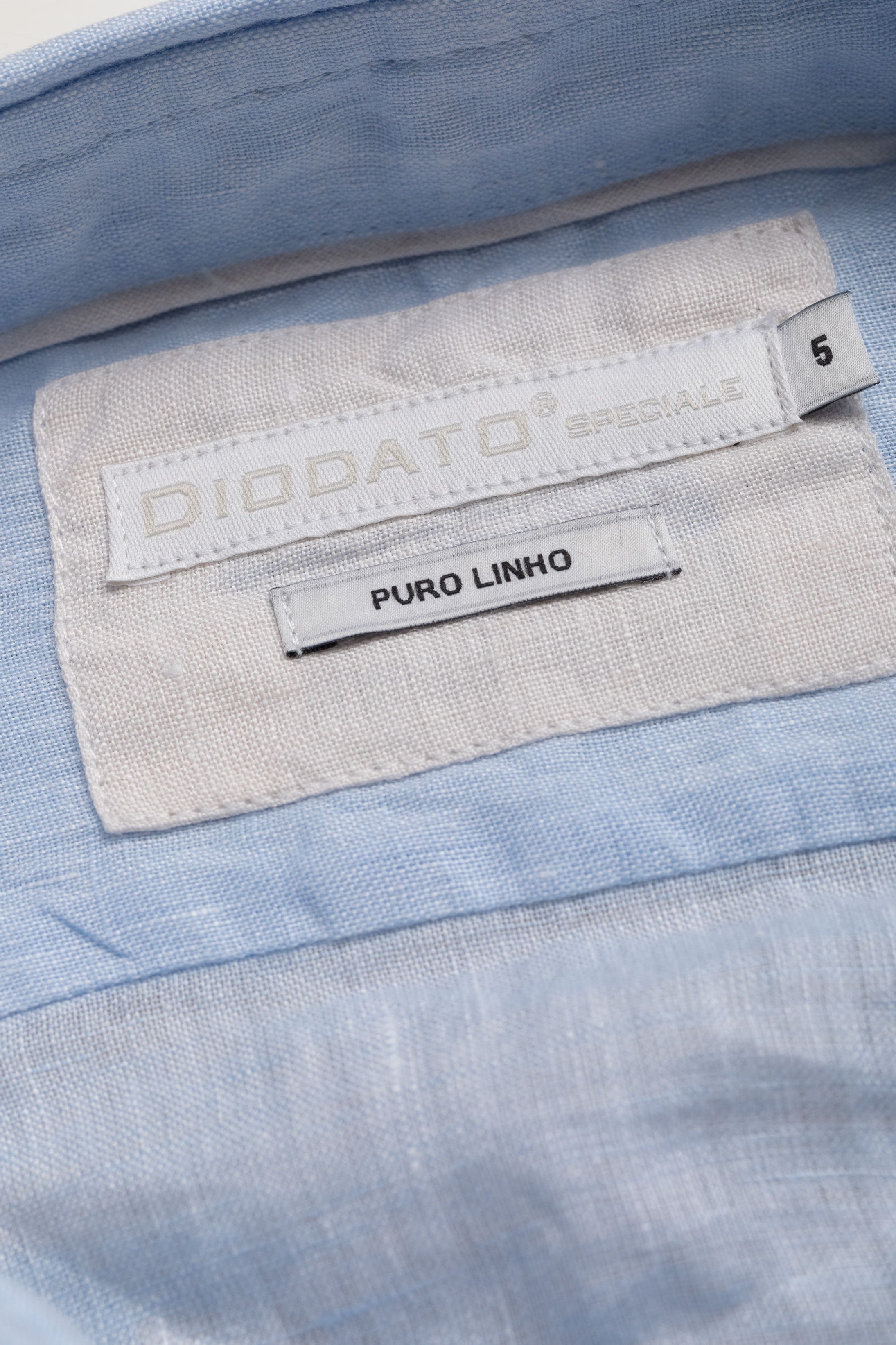 Camisa Manga Longa Regular Linho azul claro