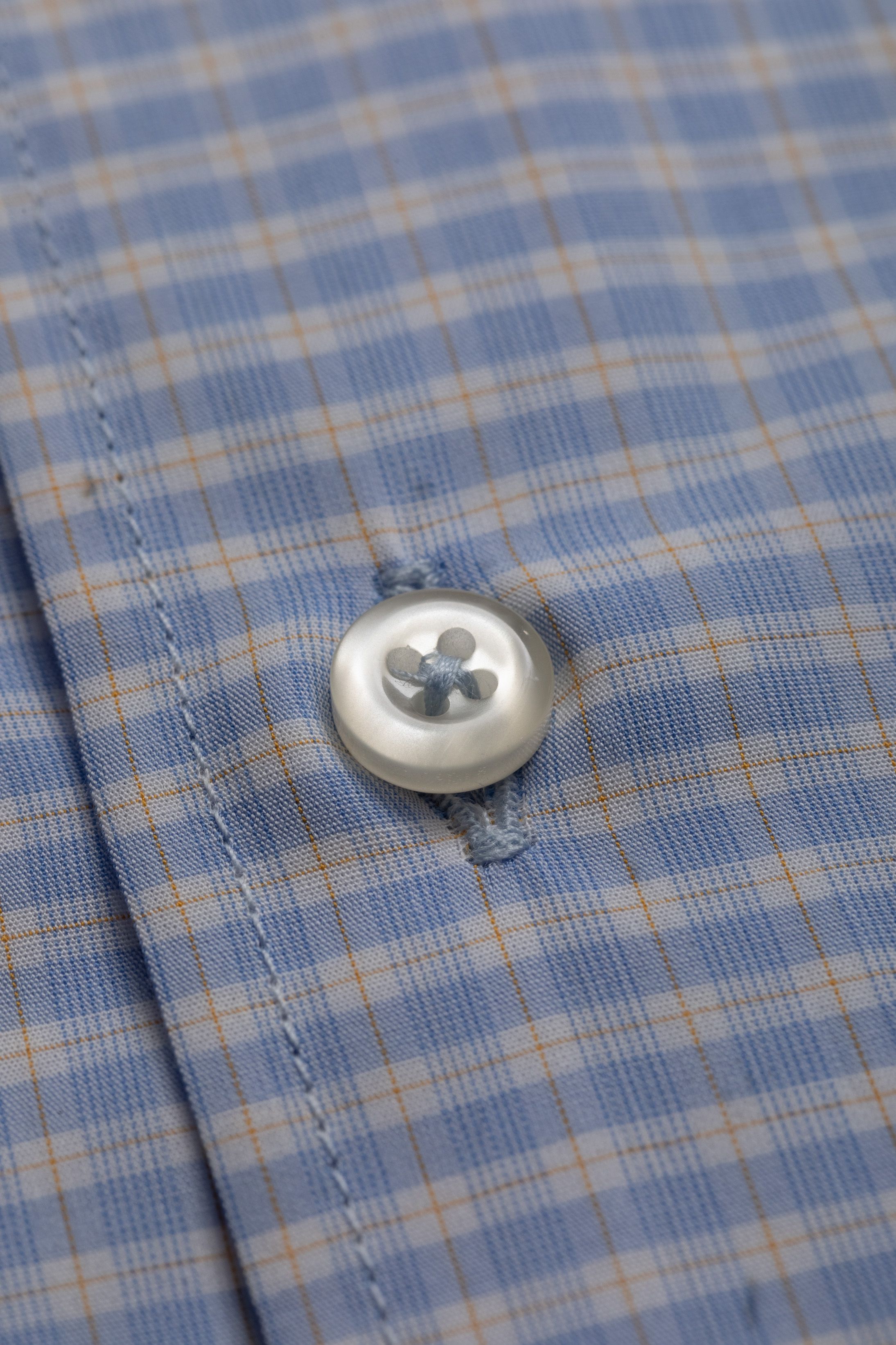 Camisa Manga Longa Slim fit Azul quadriculado 