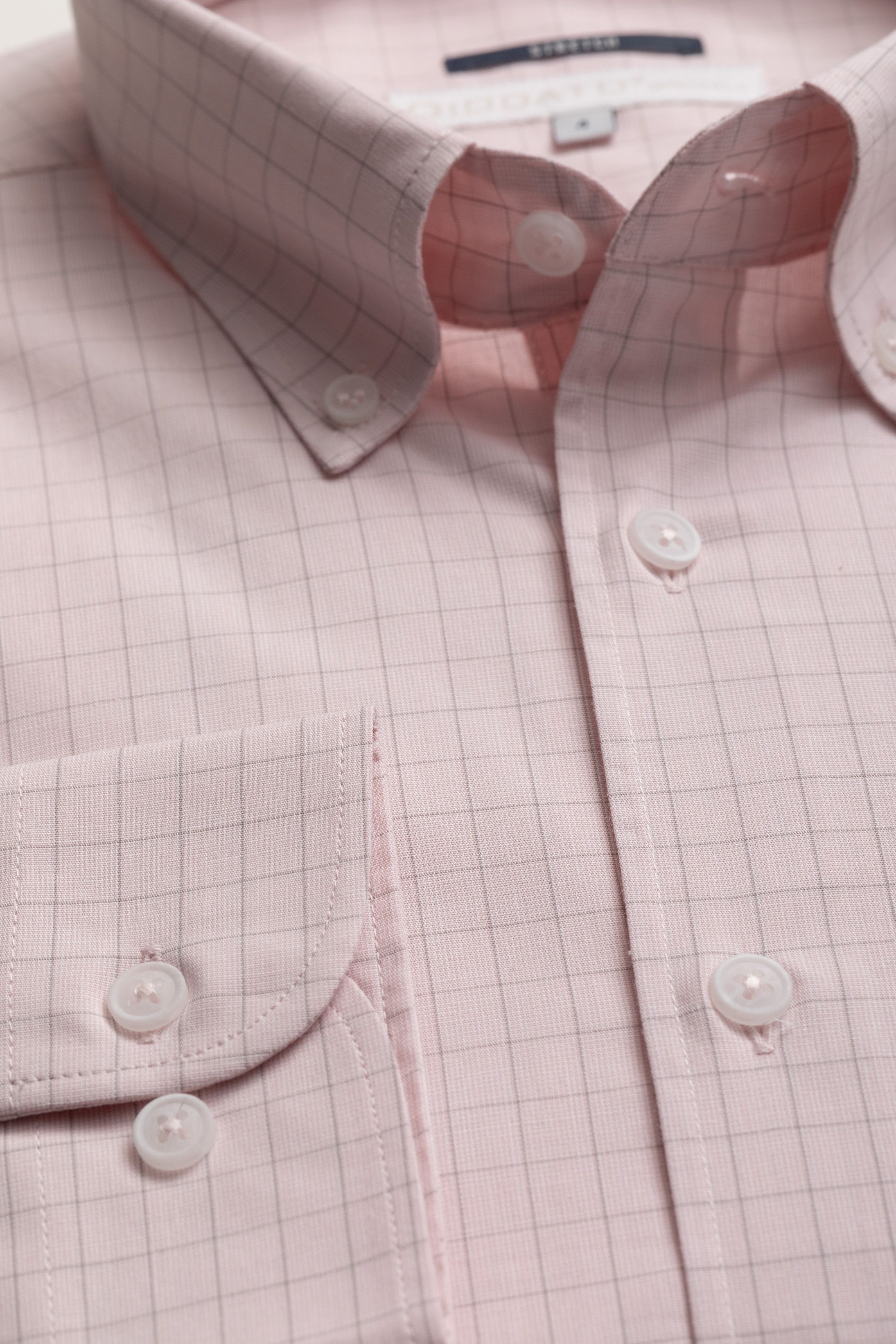 Camisa Manga Longa Regular Quadriculado rosa - Diodato Alfaiataria