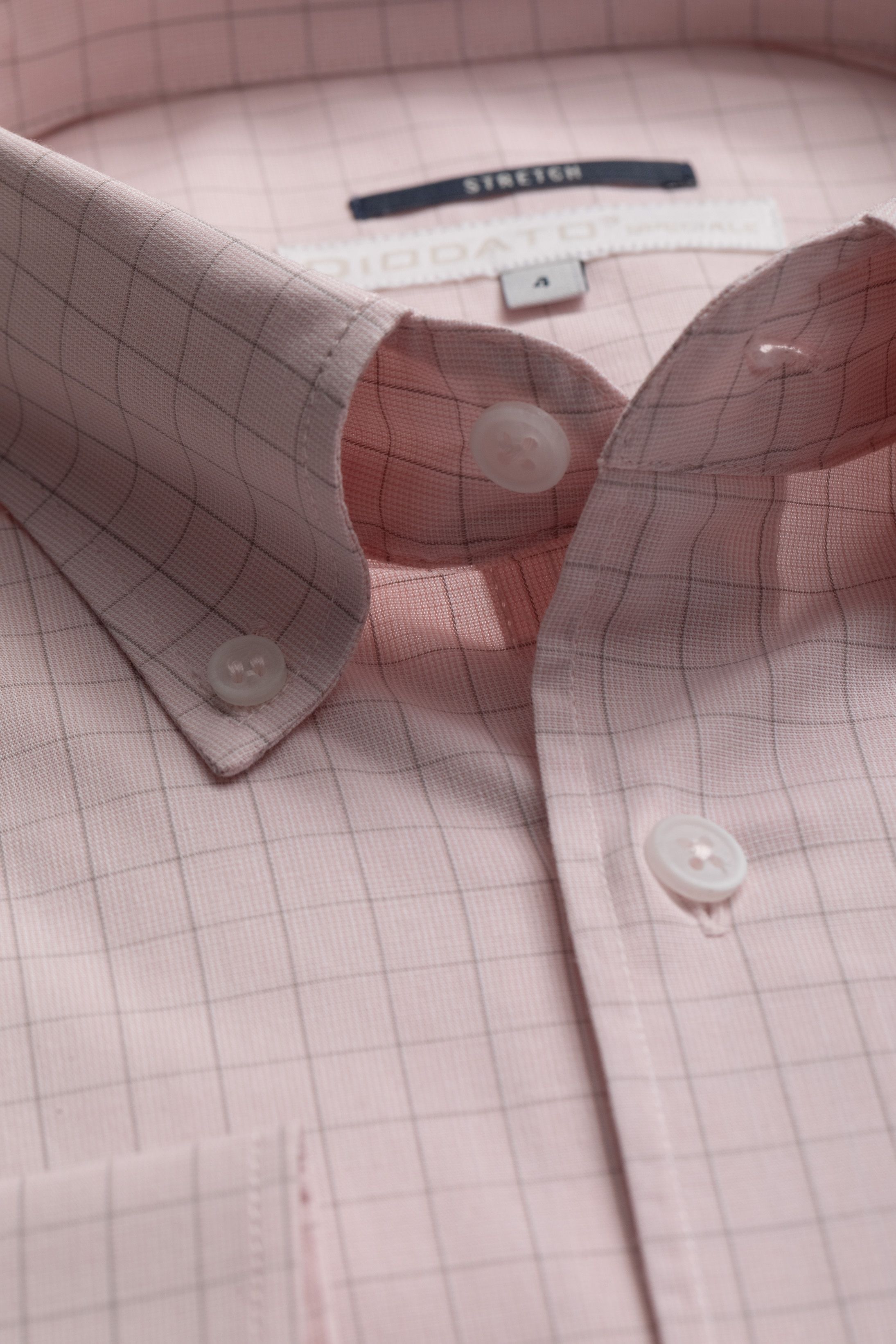Camisa Manga Longa Regular Quadriculado rosa 