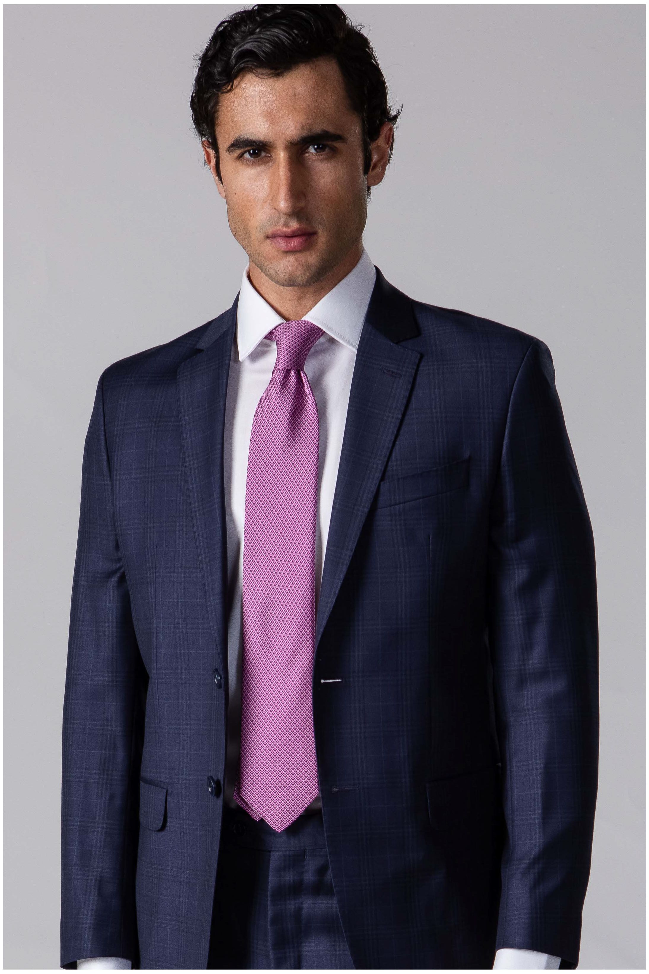 Costume Reda Super 130 Slim Window Pane Marinho