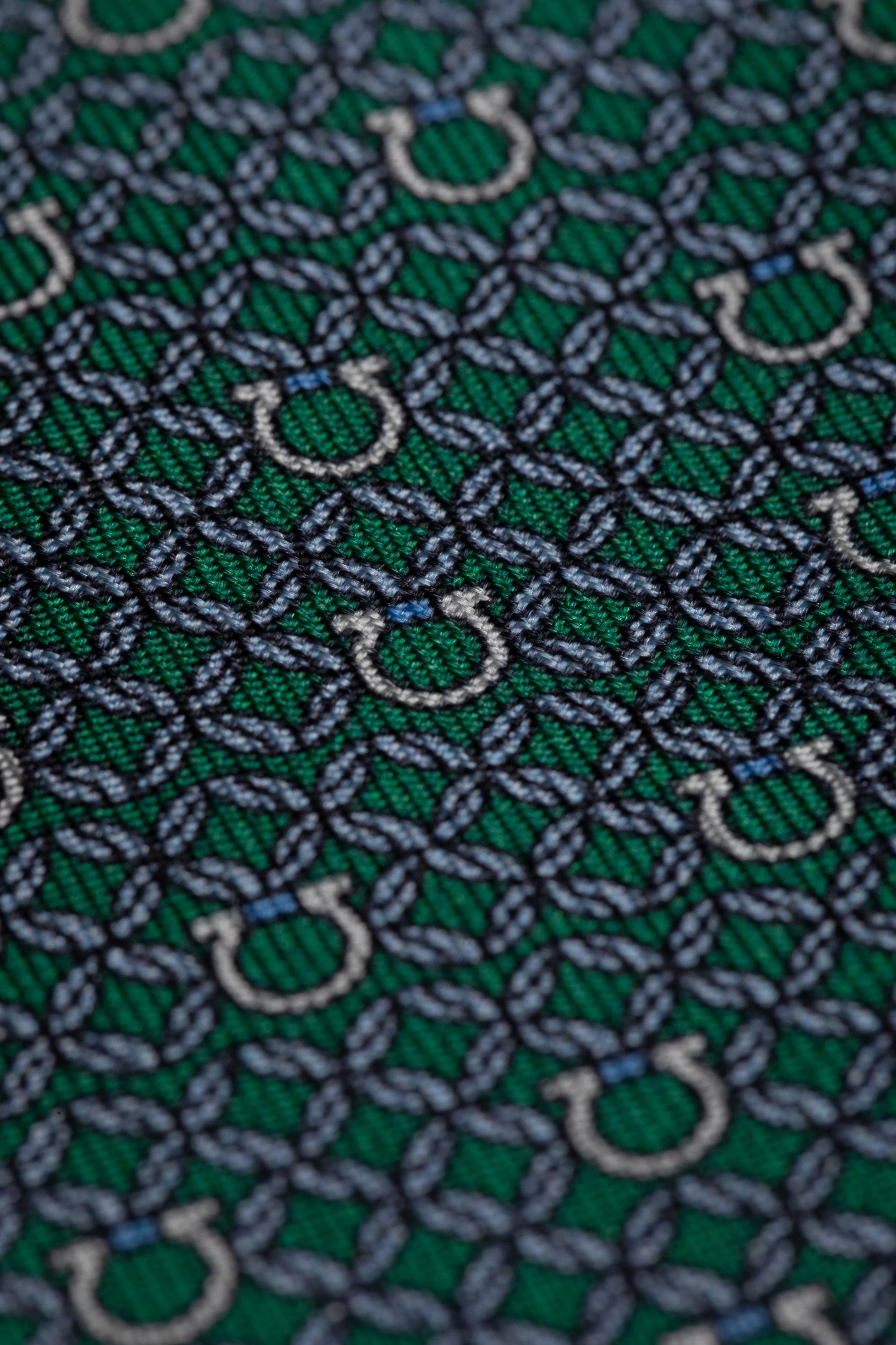 Gravata Seda Italiana Verde micro desenho verde 