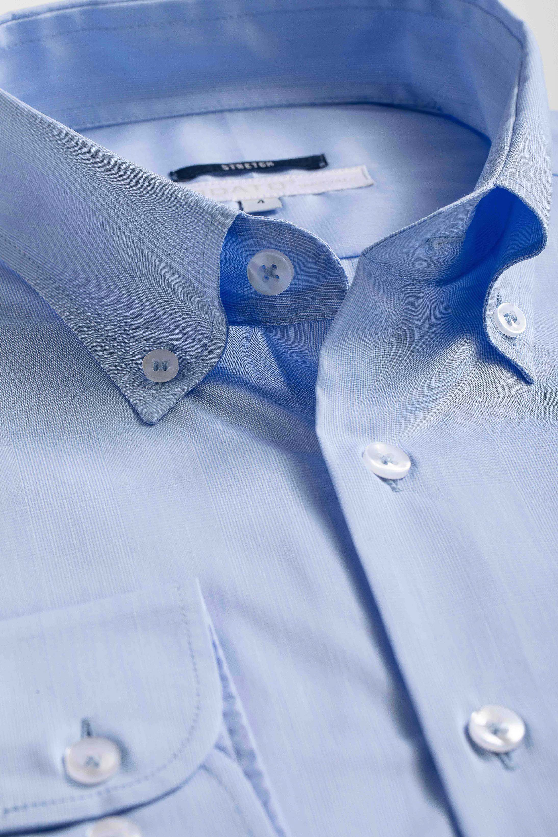 Camisa Manga Longa Regular Azul claro quadriculado - Diodato Alfaiataria