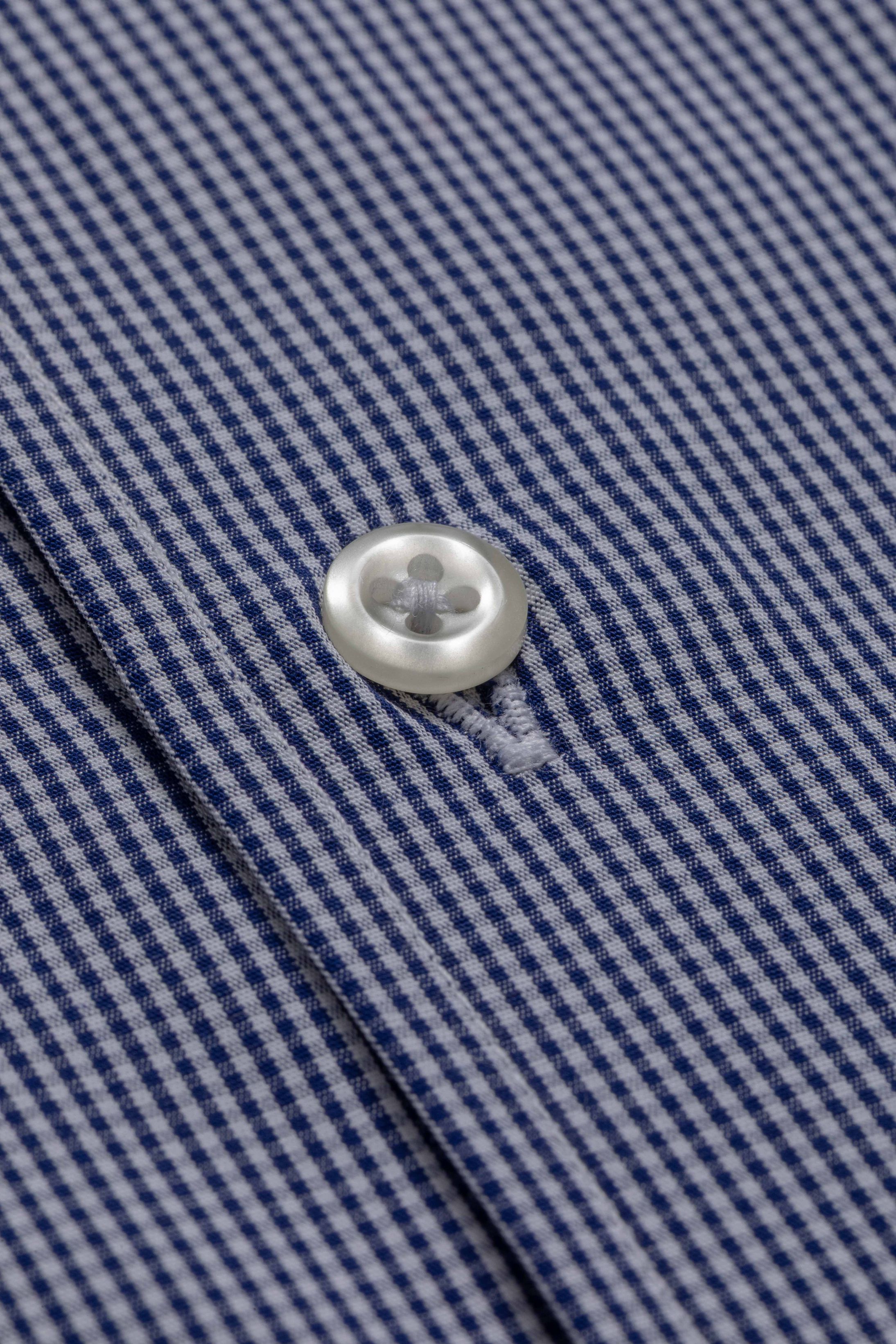 Camisa Manga Longa Slim fit Quadriculada Marinho