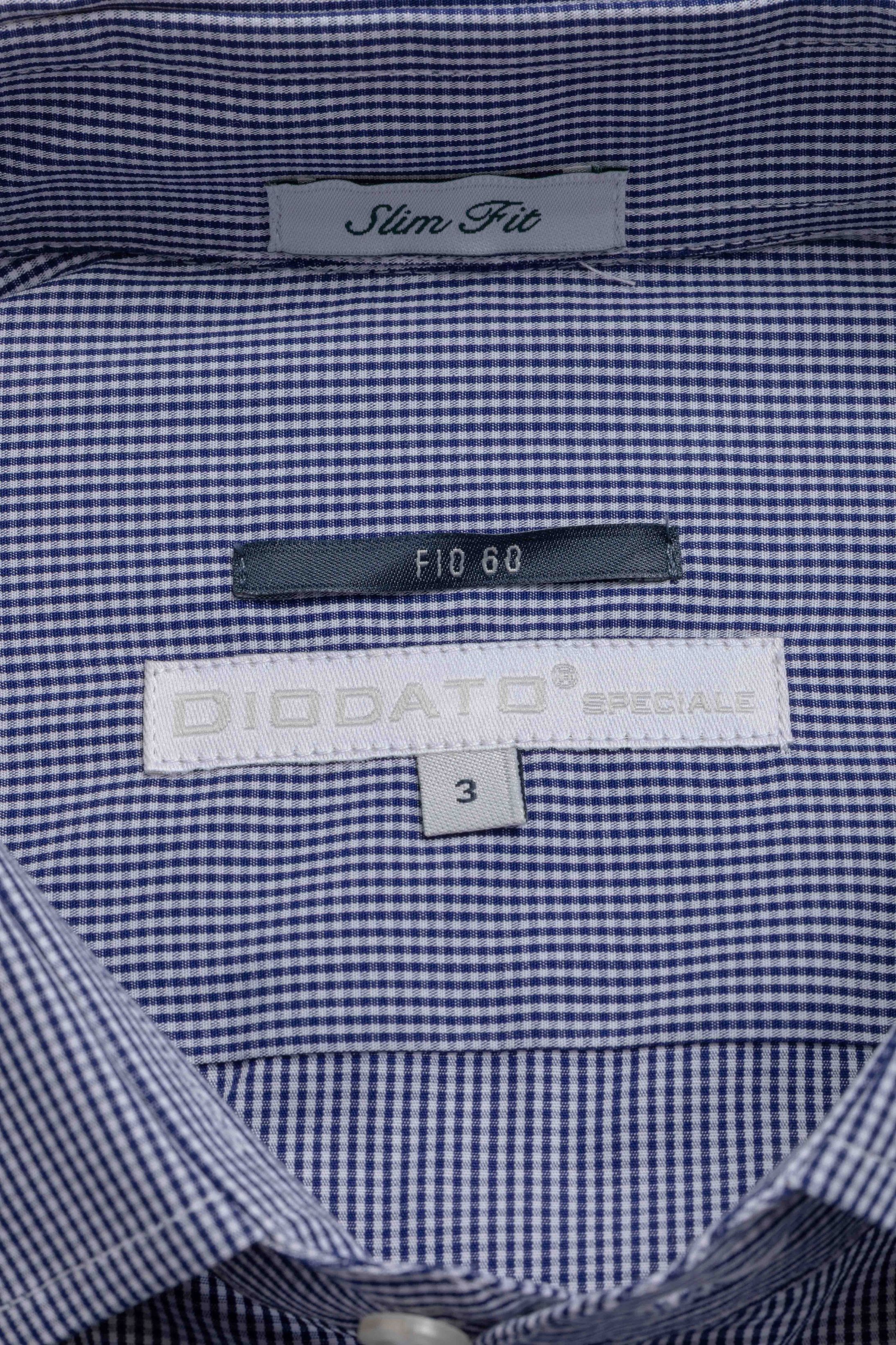 Camisa Manga Longa Slim fit Quadriculada Marinho