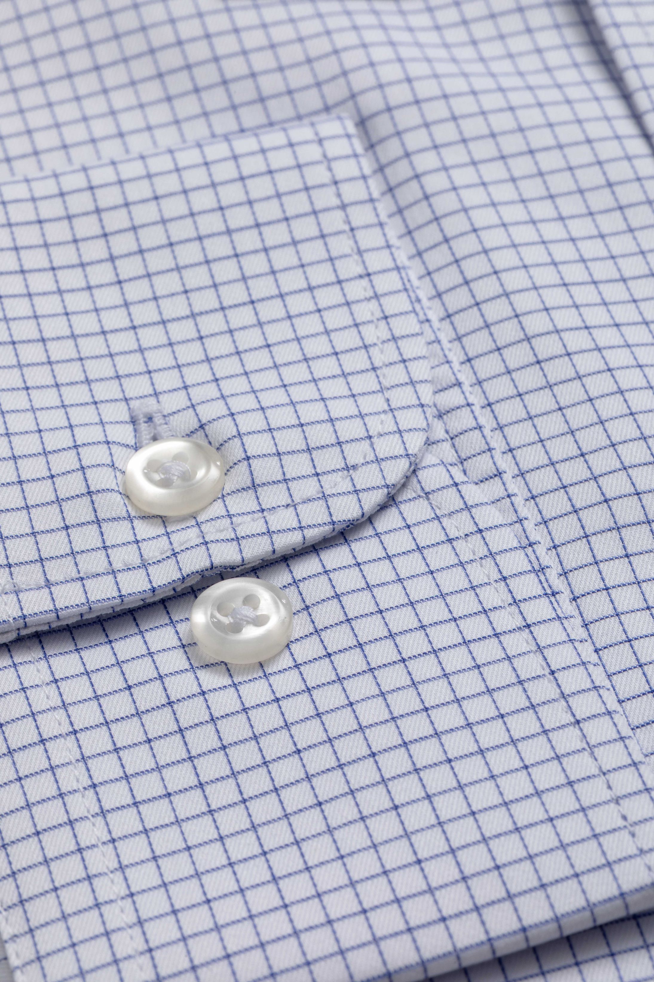 Camisa Manga Longa Slim fit Quadriculada Marinho