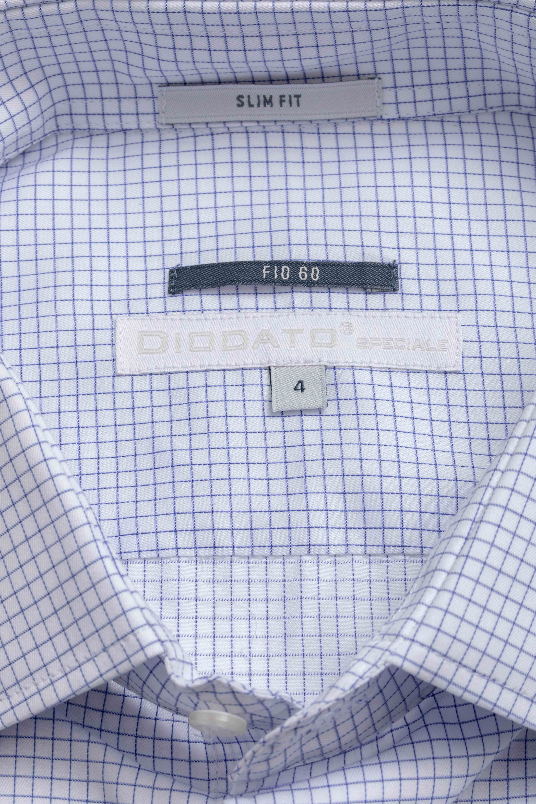 Camisa Manga Longa Slim fit Quadriculada Marinho