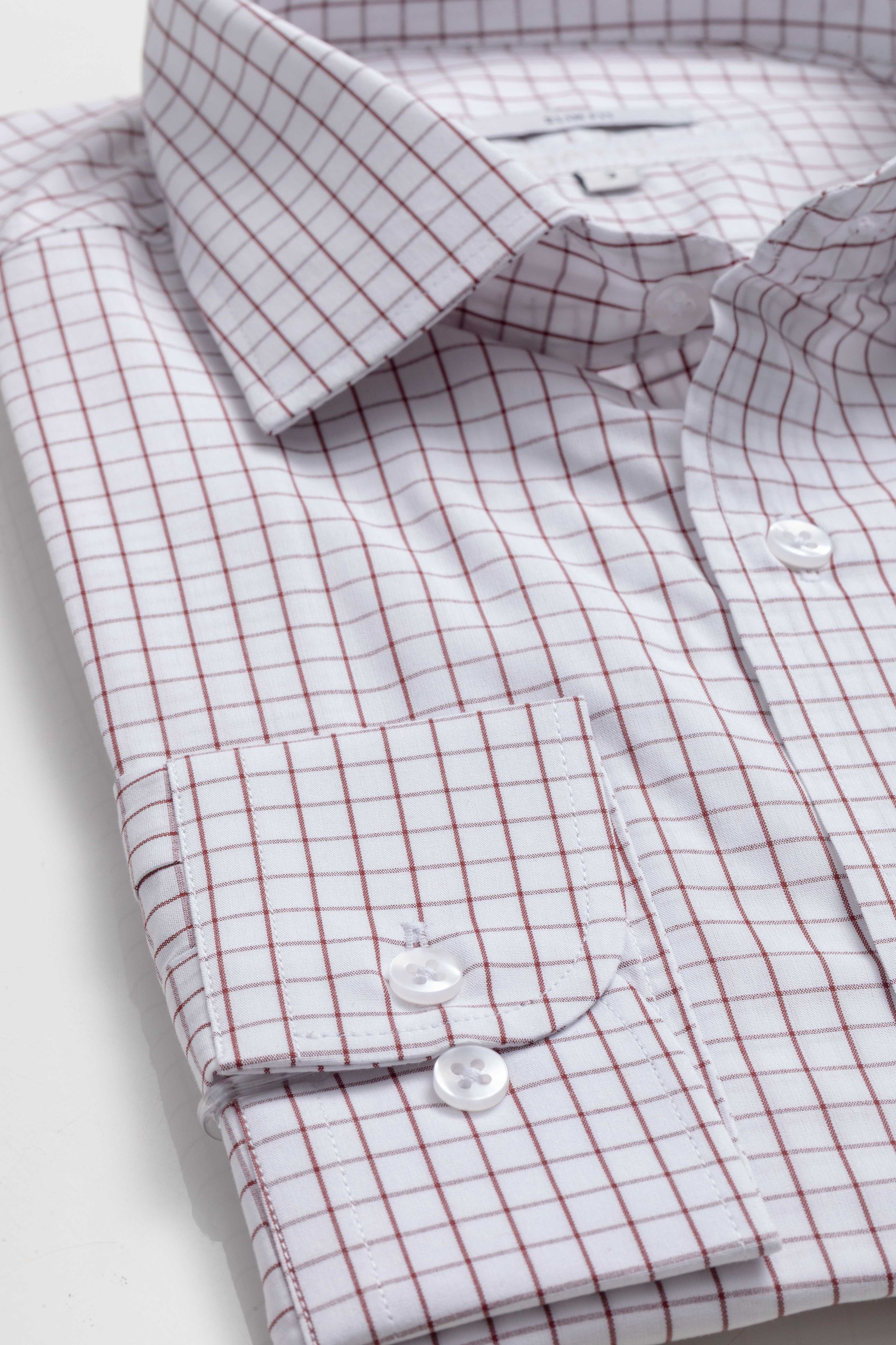 Camisa Manga Longa Slim fit Branco Quadriculado Vi... - Diodato Alfaiataria