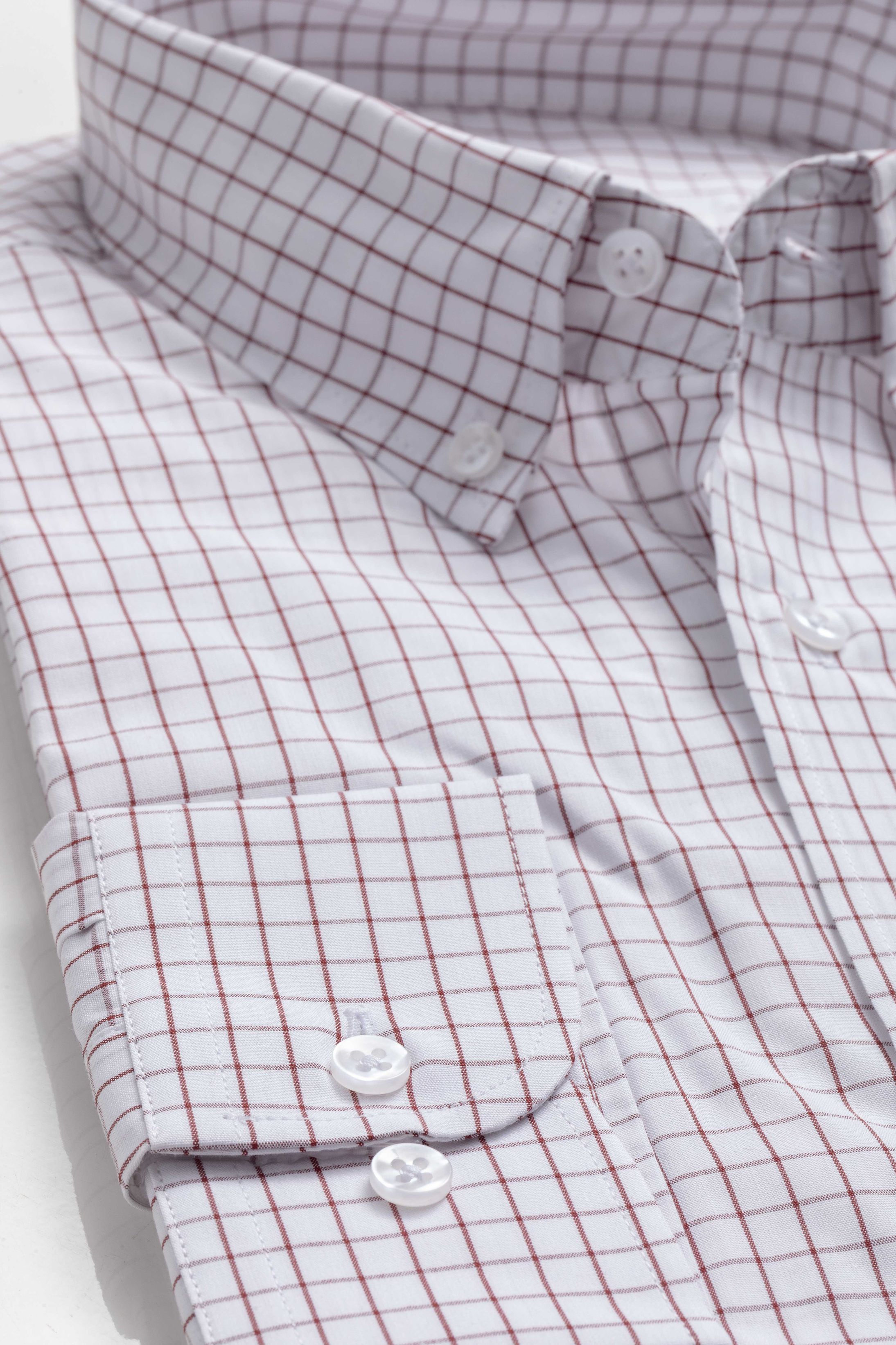 Camisa Manga Longa Regular Branco Quadriculado Vin... - Diodato Alfaiataria