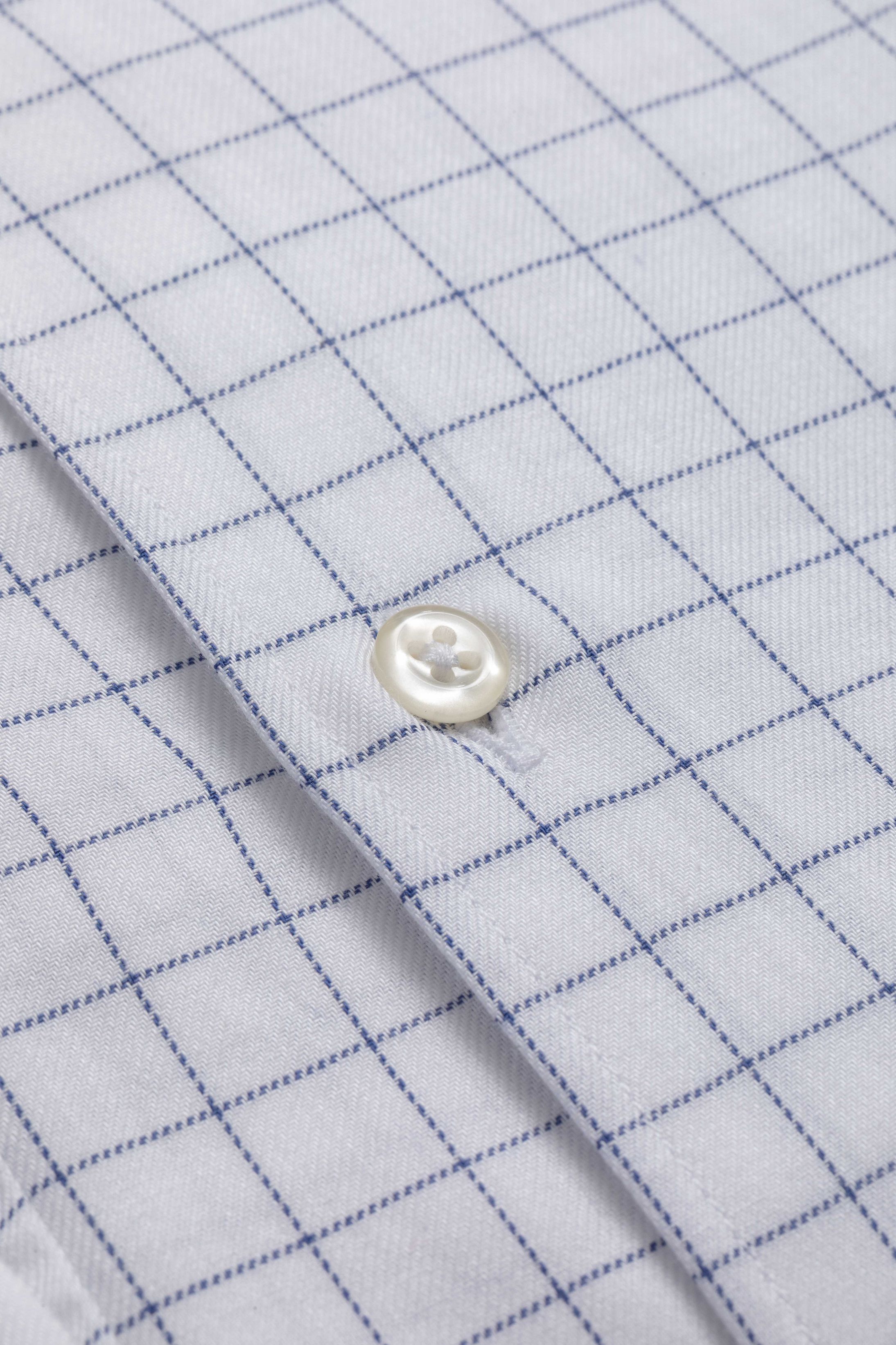 Camisa Manga Longa Slim fit Xadrez Azul