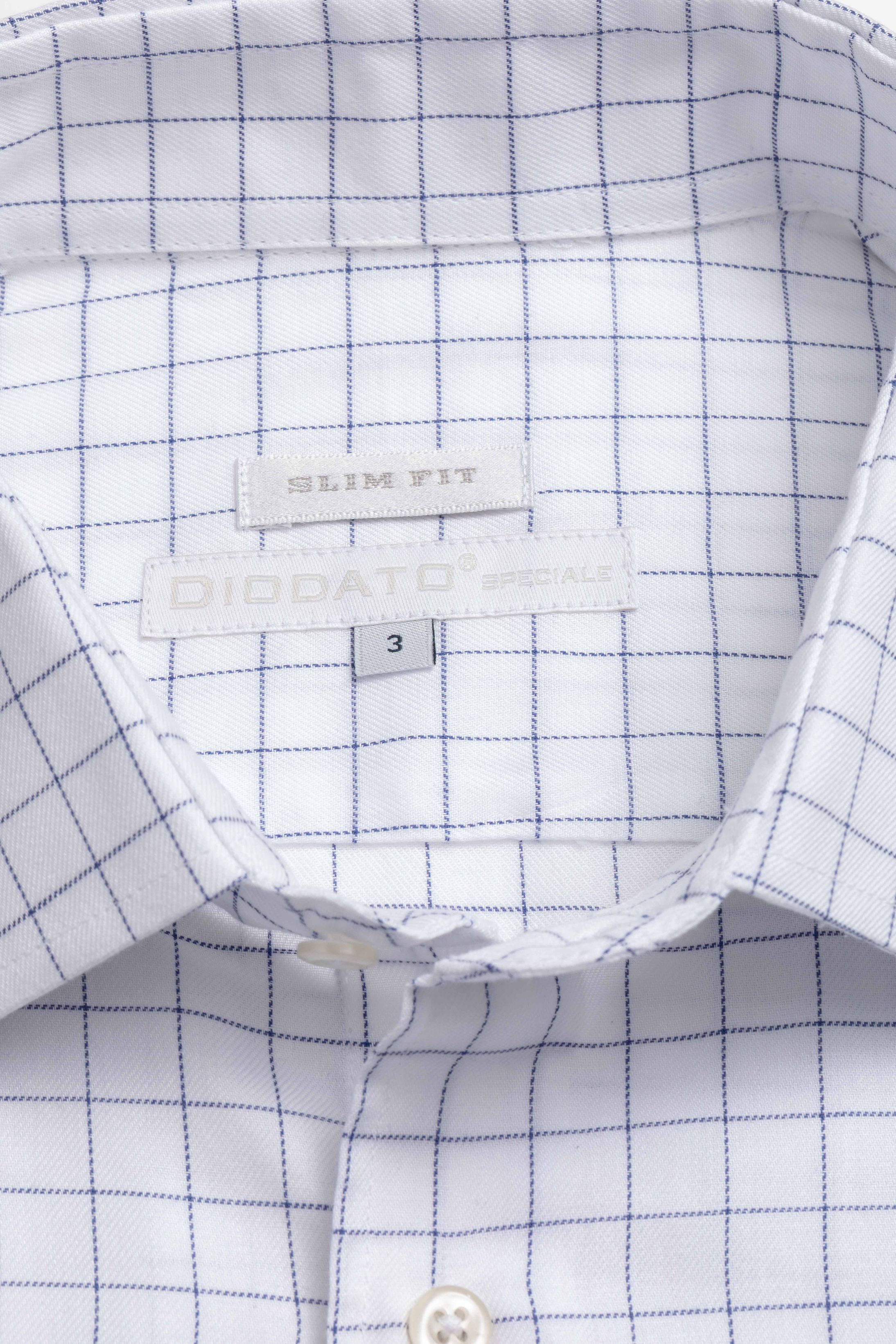 Camisa Manga Longa Slim fit Xadrez Azul