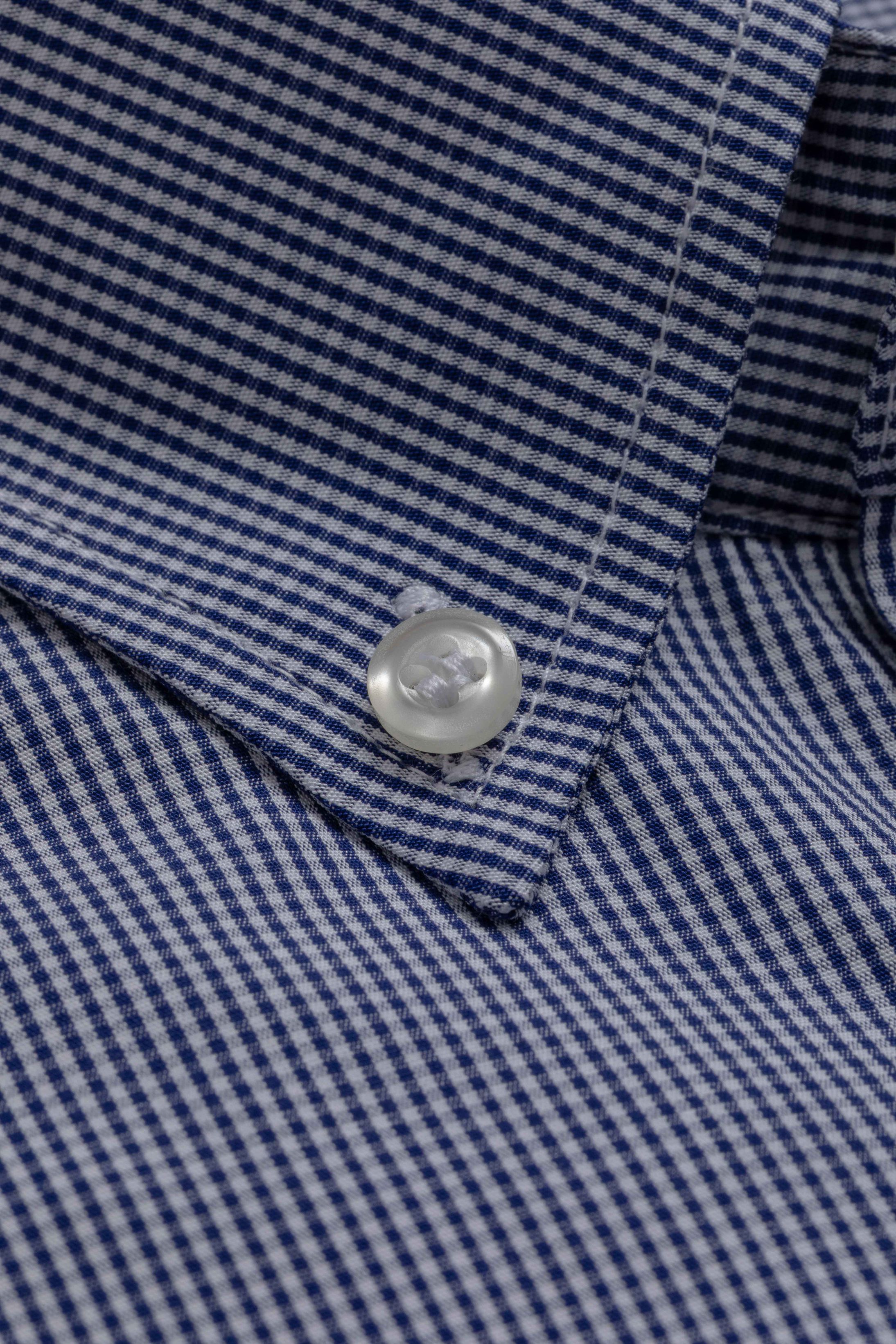 Camisa Manga Longa Regular Quadriculada Marinho