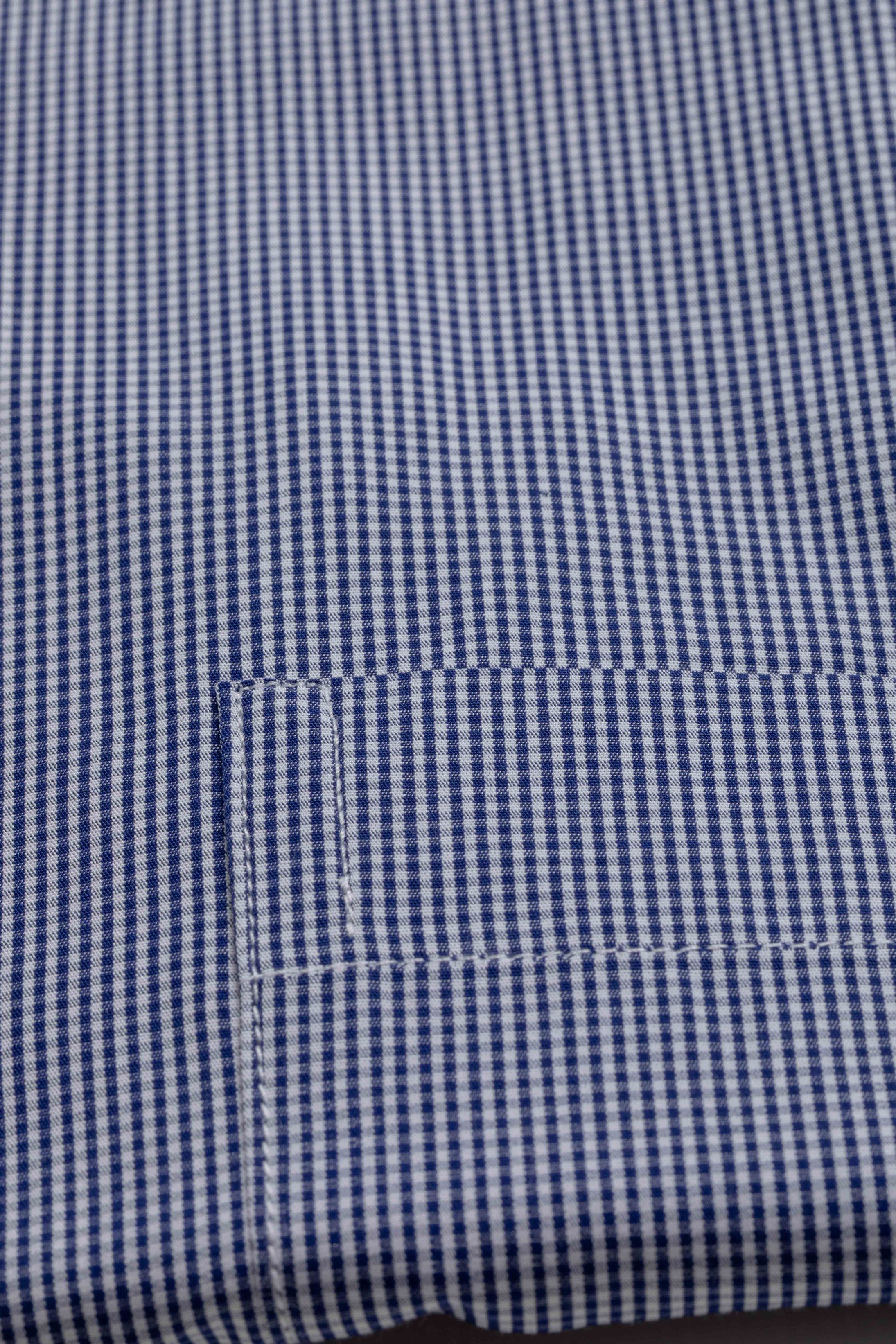 Camisa Manga Longa Regular Quadriculada Marinho