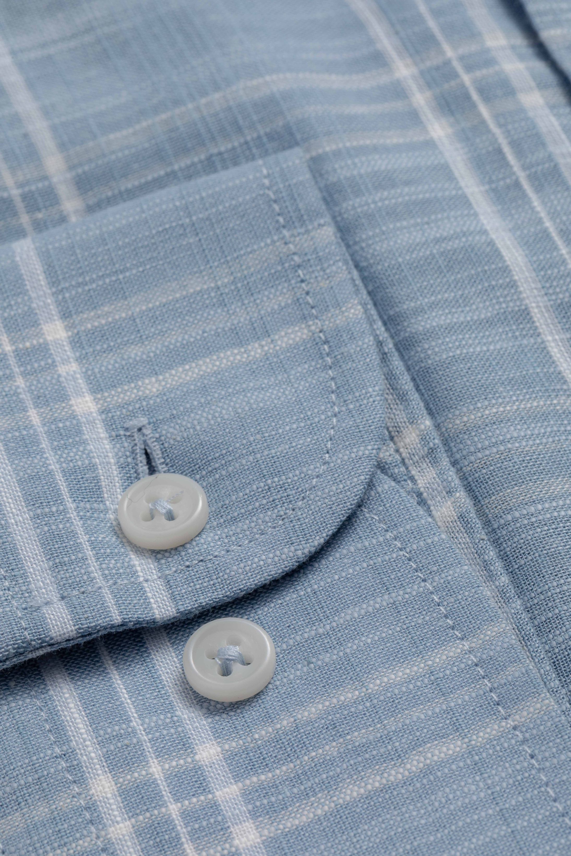 Camisa Manga Longa Regular Xadrez Azul