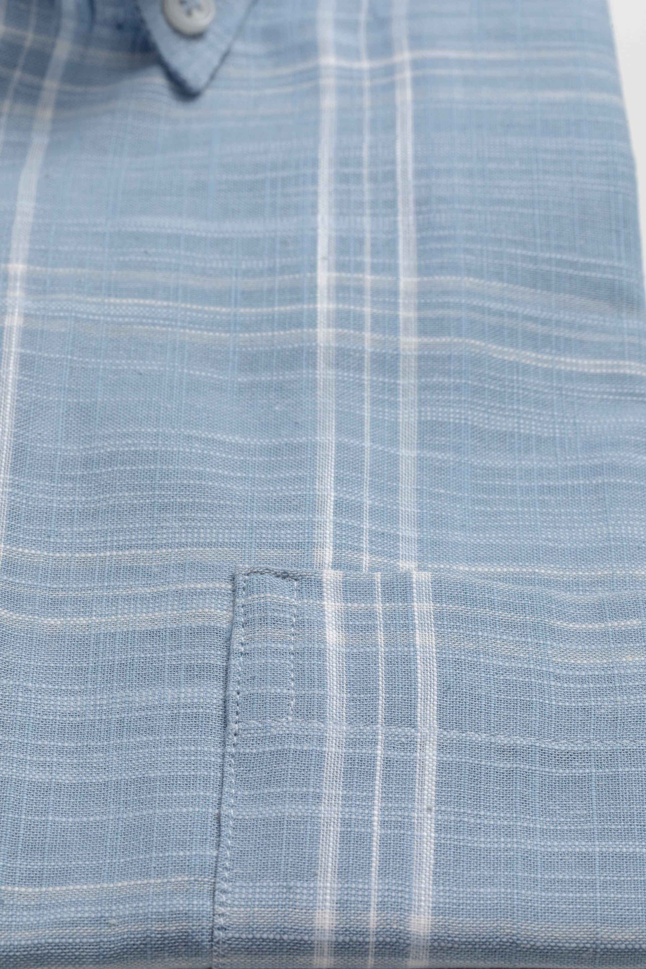 Camisa Manga Longa Regular Xadrez Azul