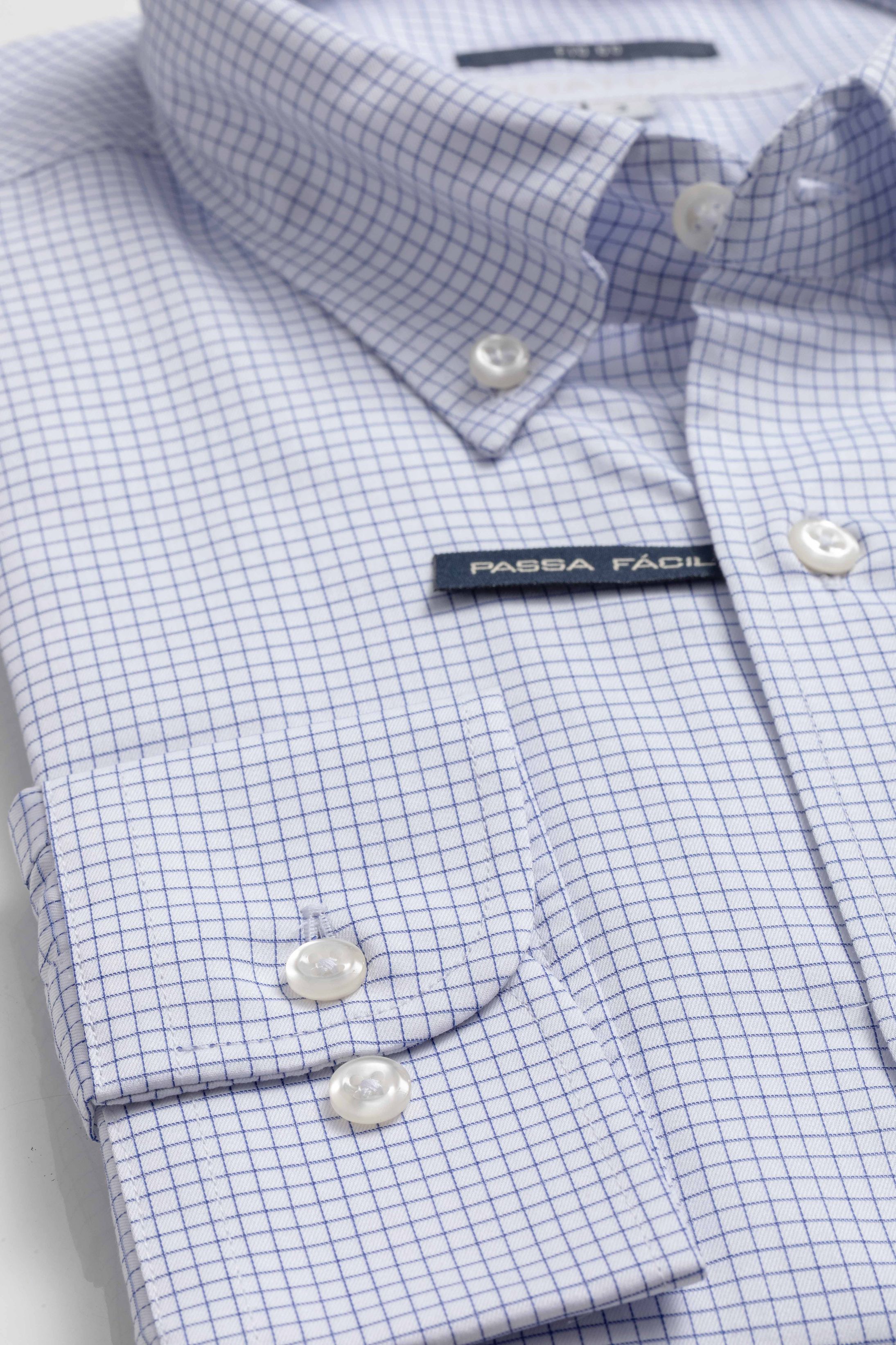 Camisa Manga Longa Regular Quadriculado Marinho - Diodato Alfaiataria