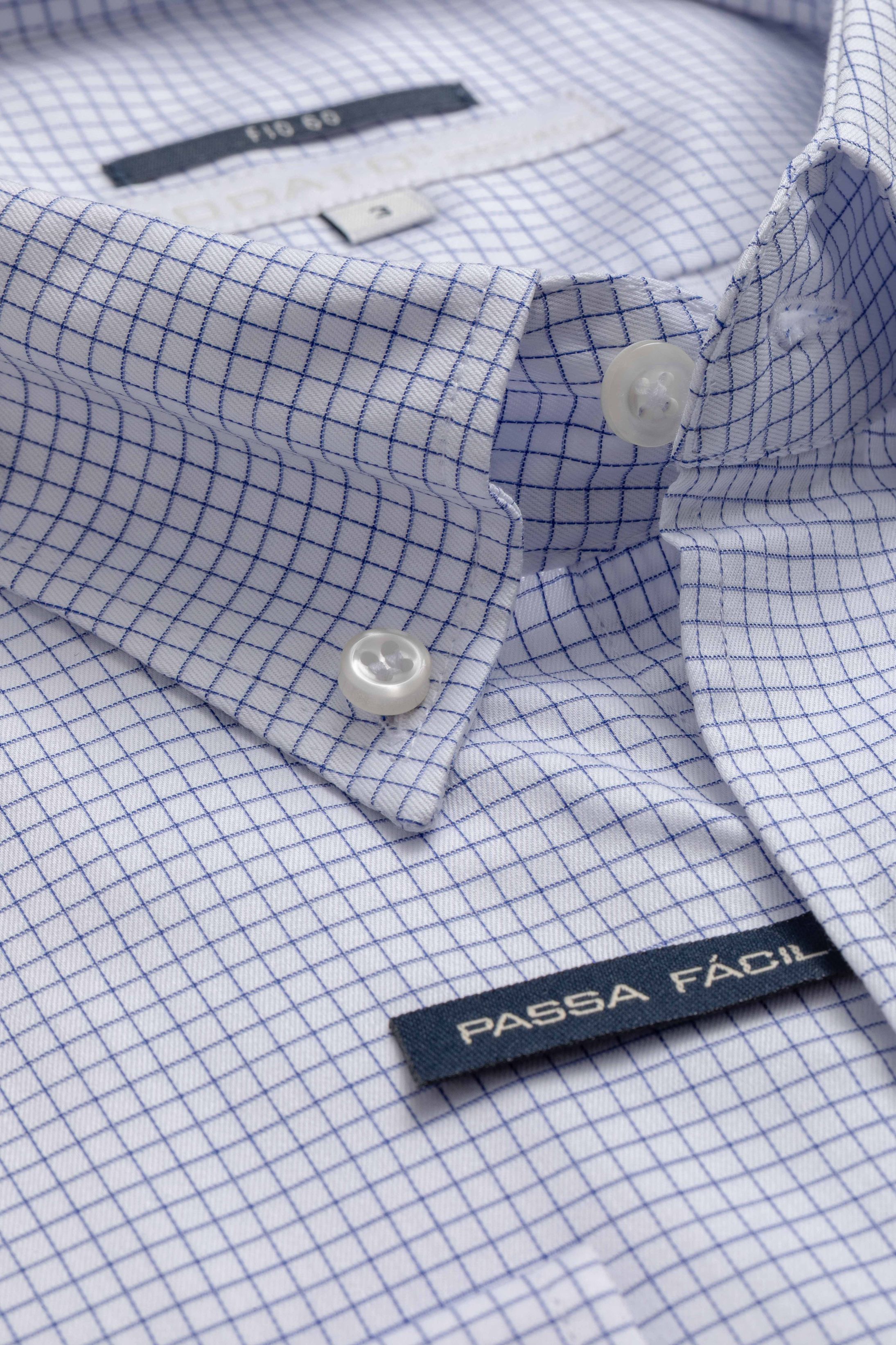 Camisa Manga Longa Regular Quadriculado Marinho