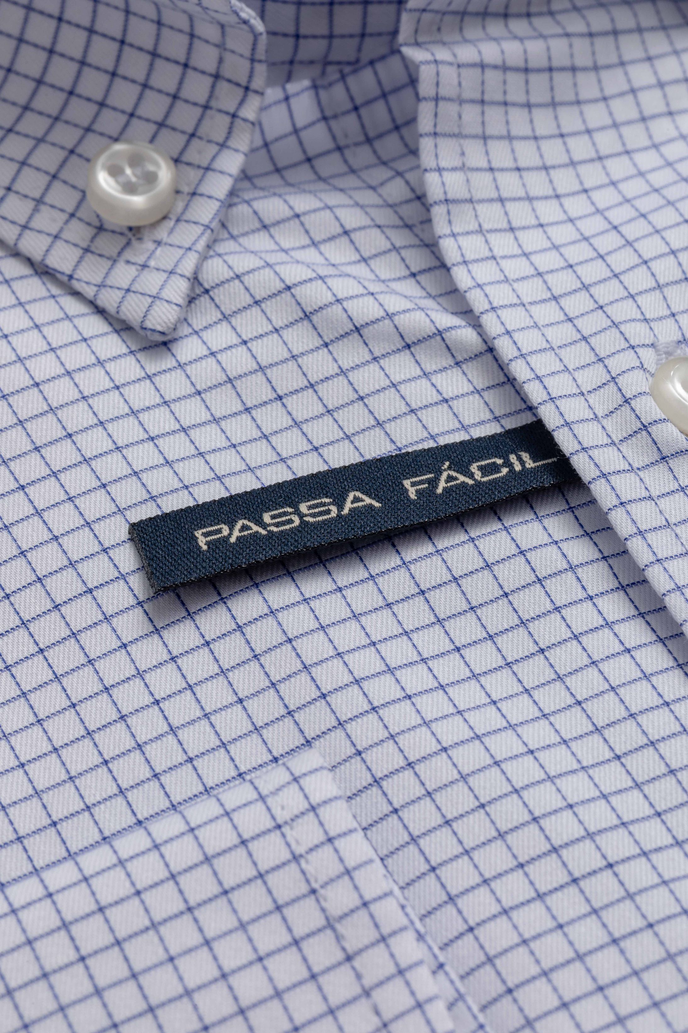 Camisa Manga Longa Regular Quadriculado Marinho