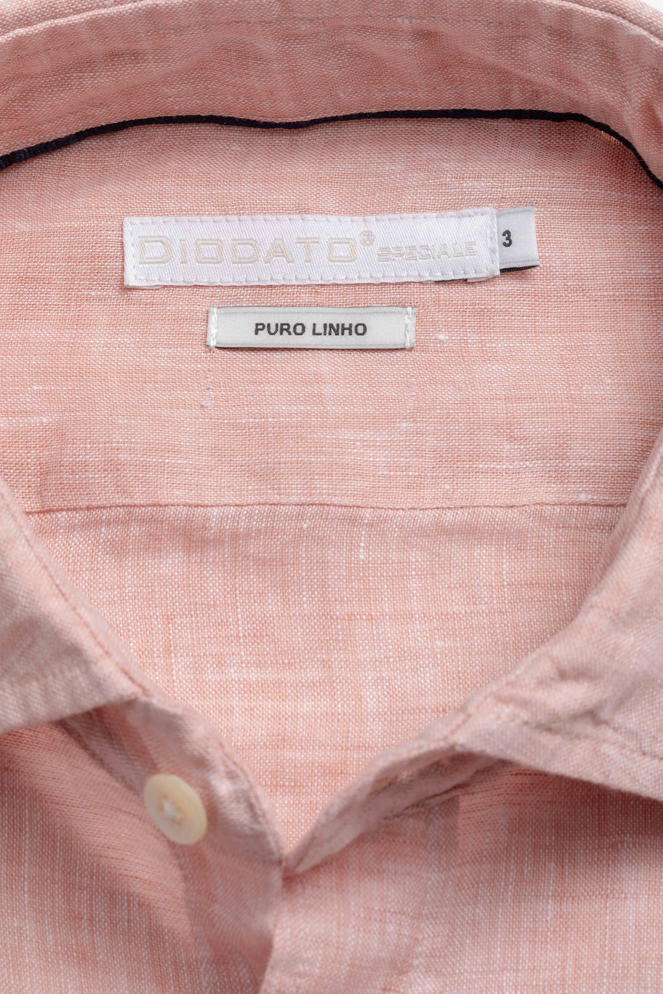 Camisa Manga Longa Regular Linho Salmão