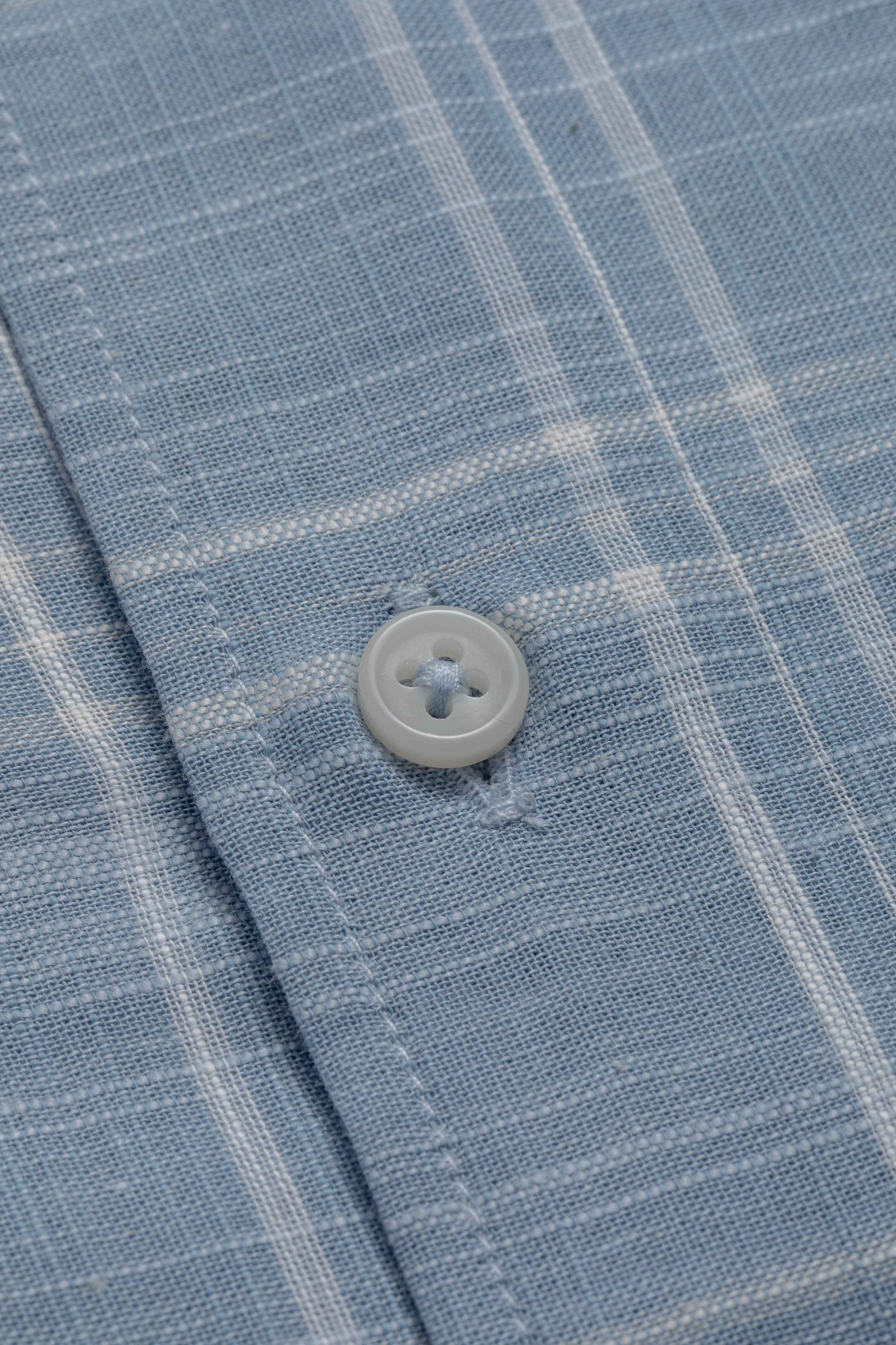 Camisa Manga Longa Slim fit Azul Xadrez