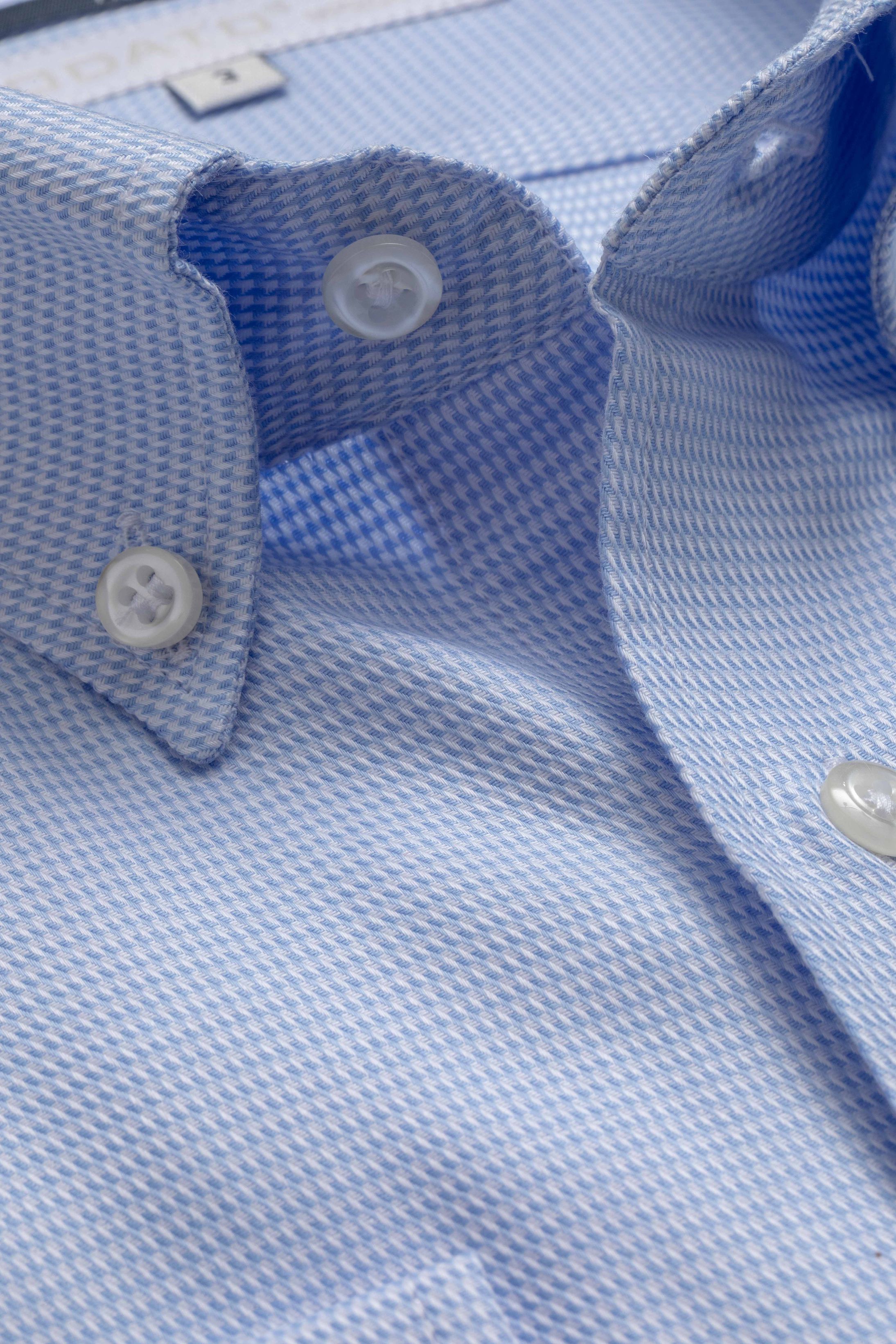 Camisa Manga Longa Regular Fio 80 Azul Claro