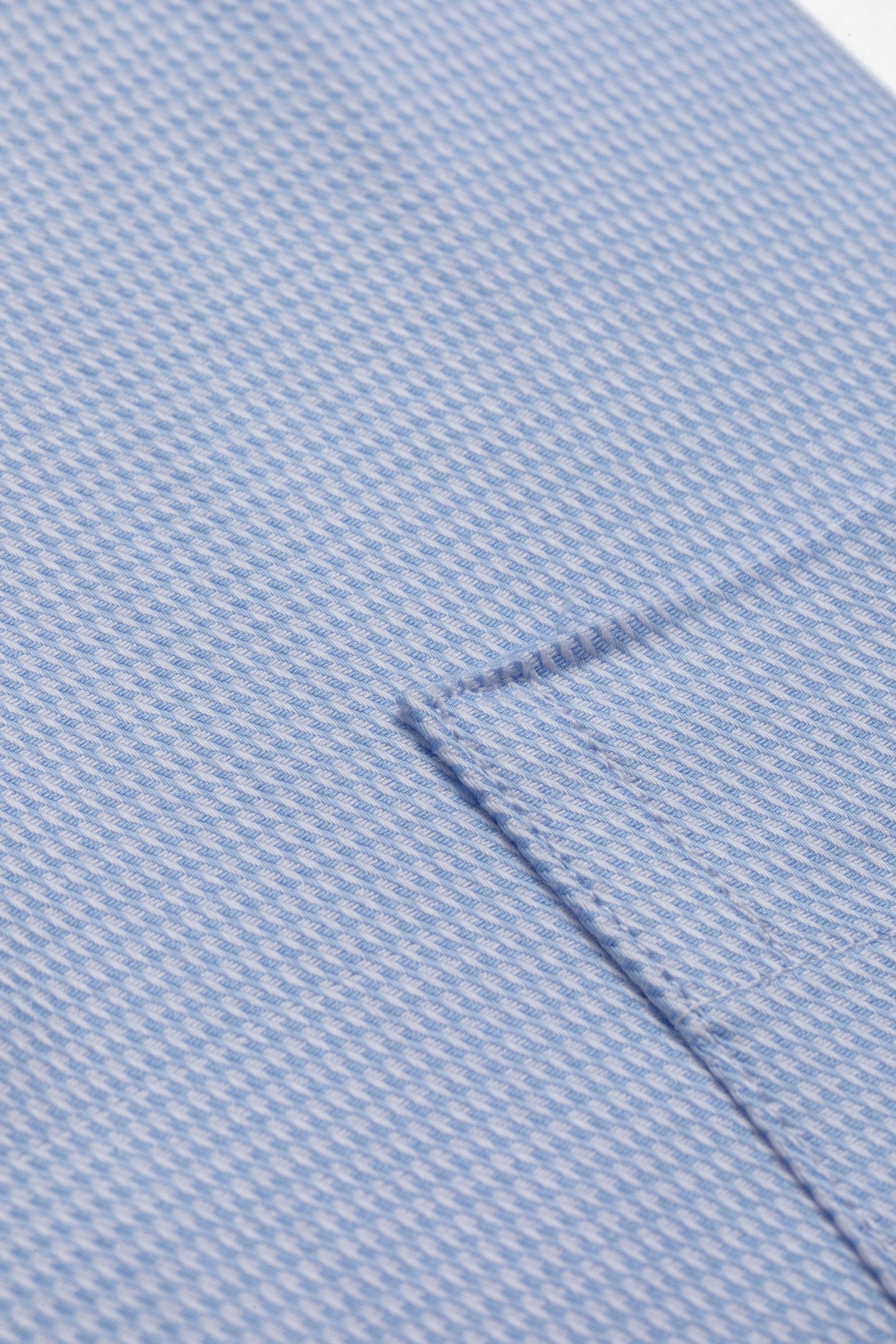 Camisa Manga Longa Regular Fio 80 Azul Claro