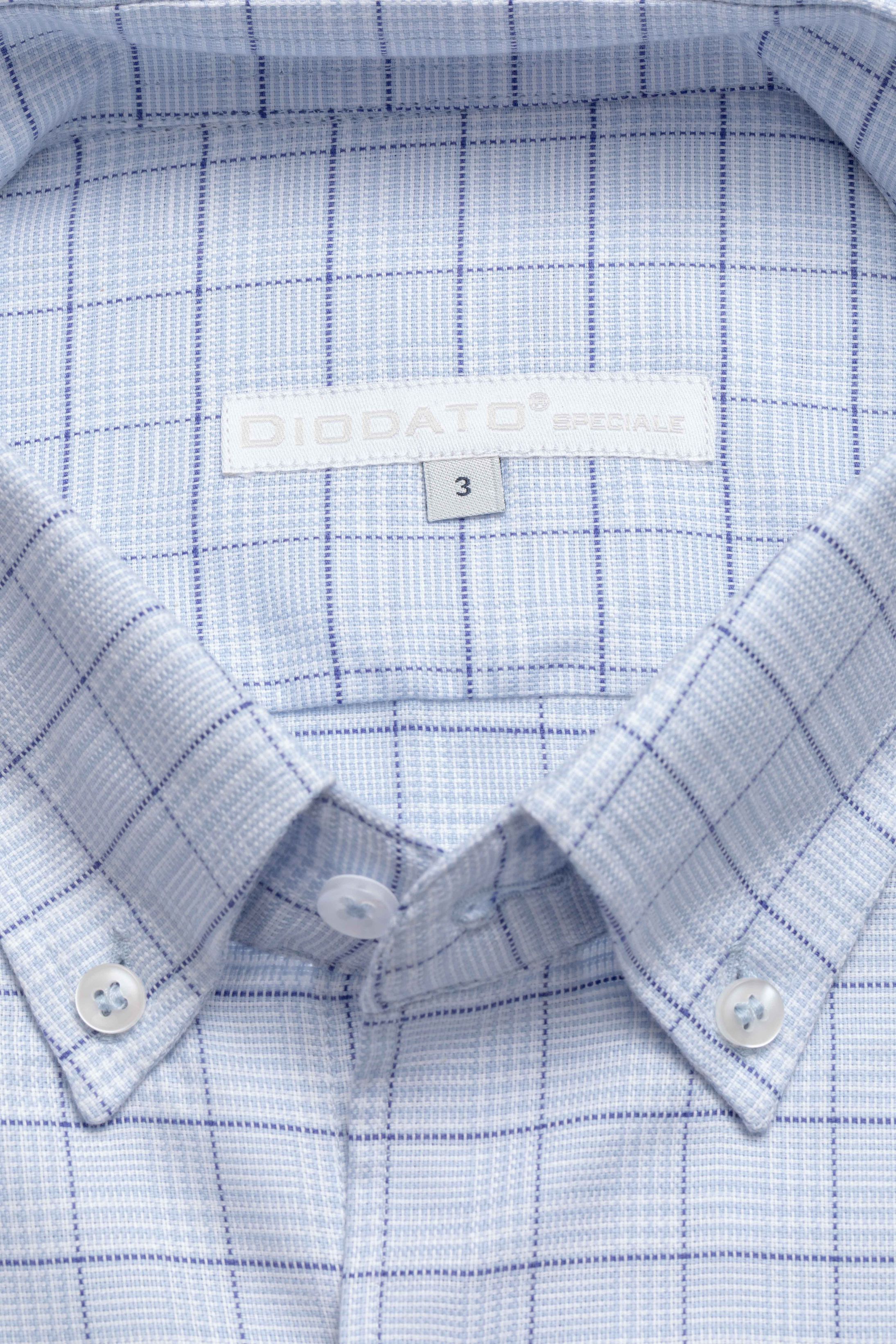 Camisa Manga Longa Regular Azul Xadrez