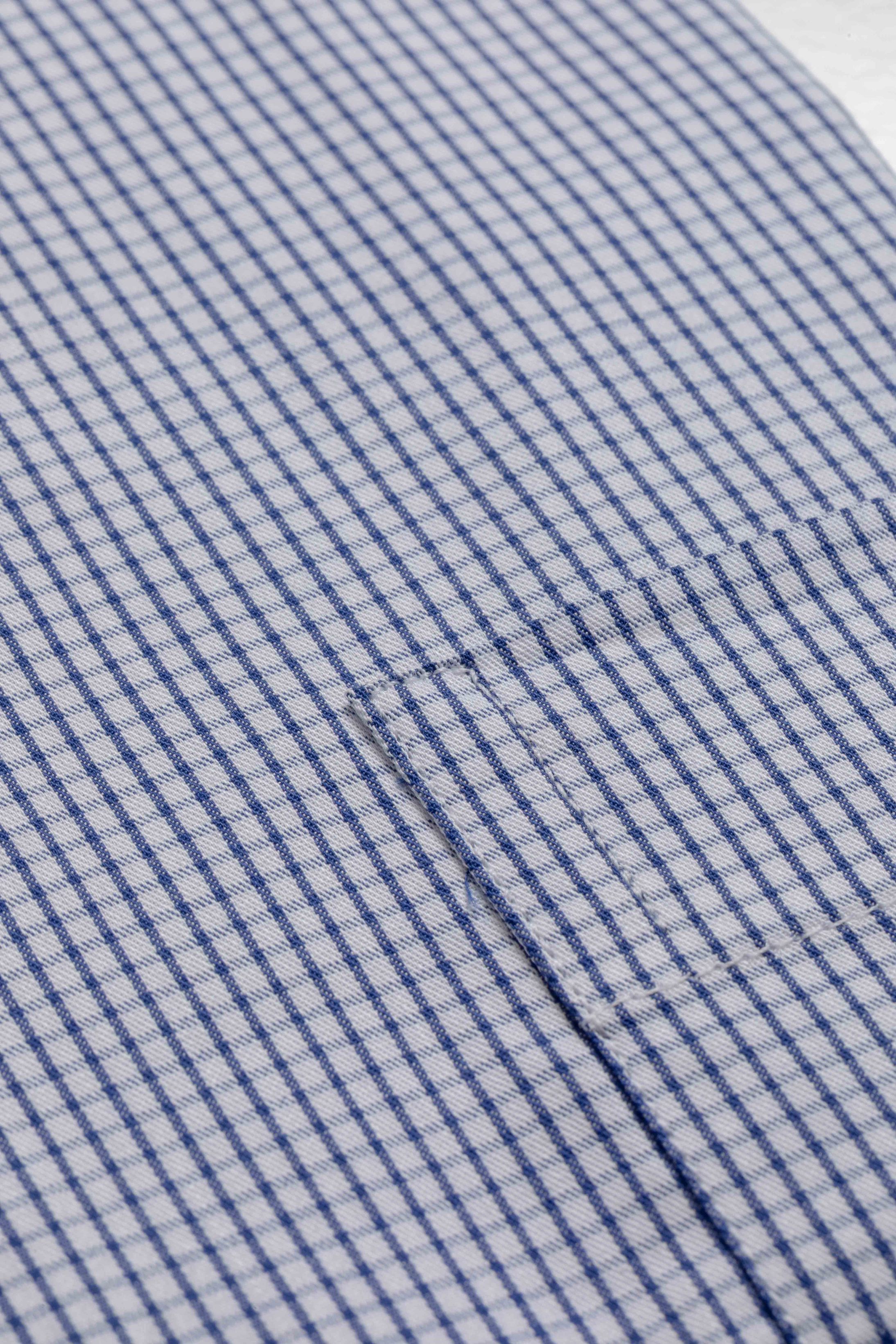 Camisa Manga Longa Regular Quadriculado Marinho