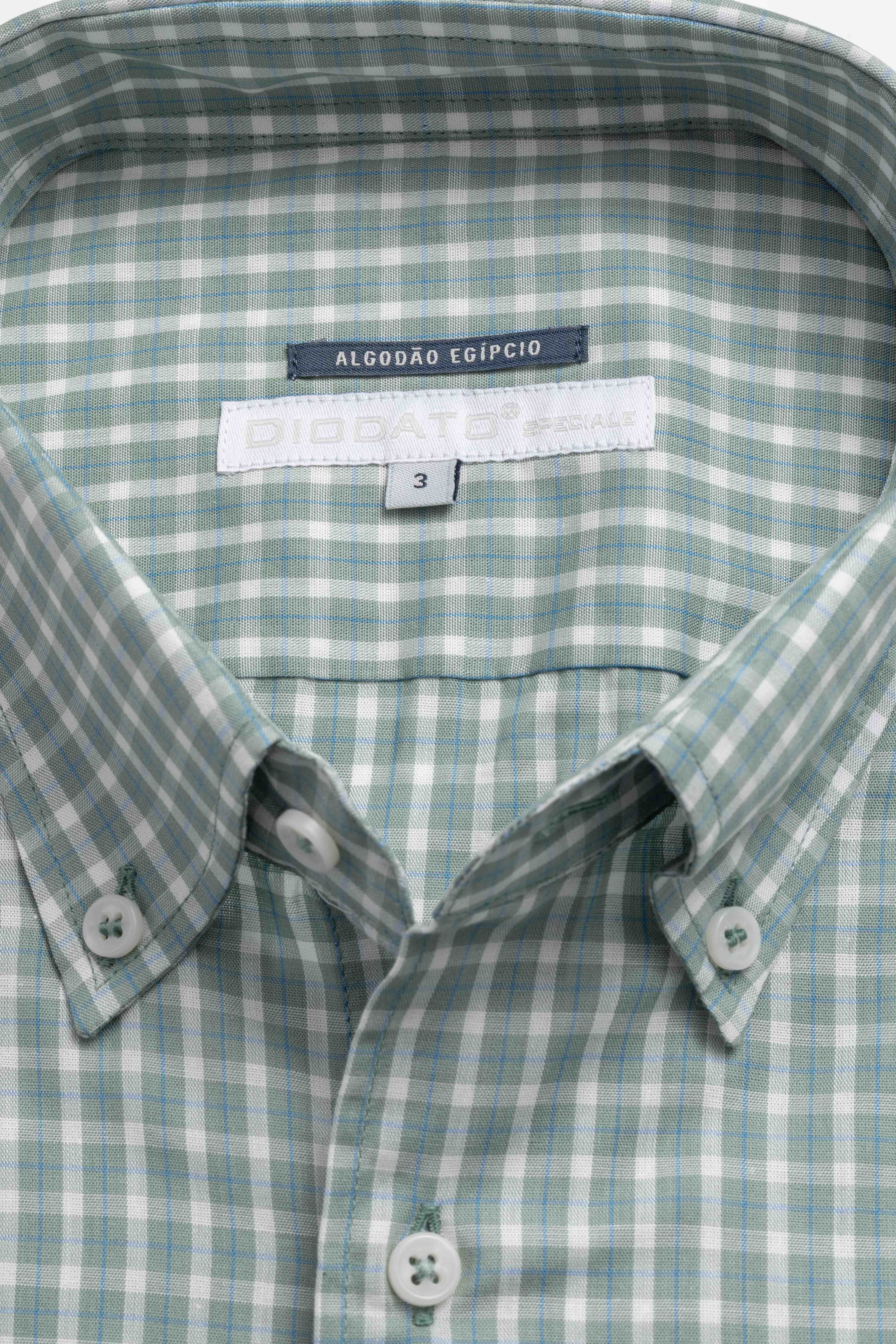 Camisa Manga Longa Regular Xadrez Verde