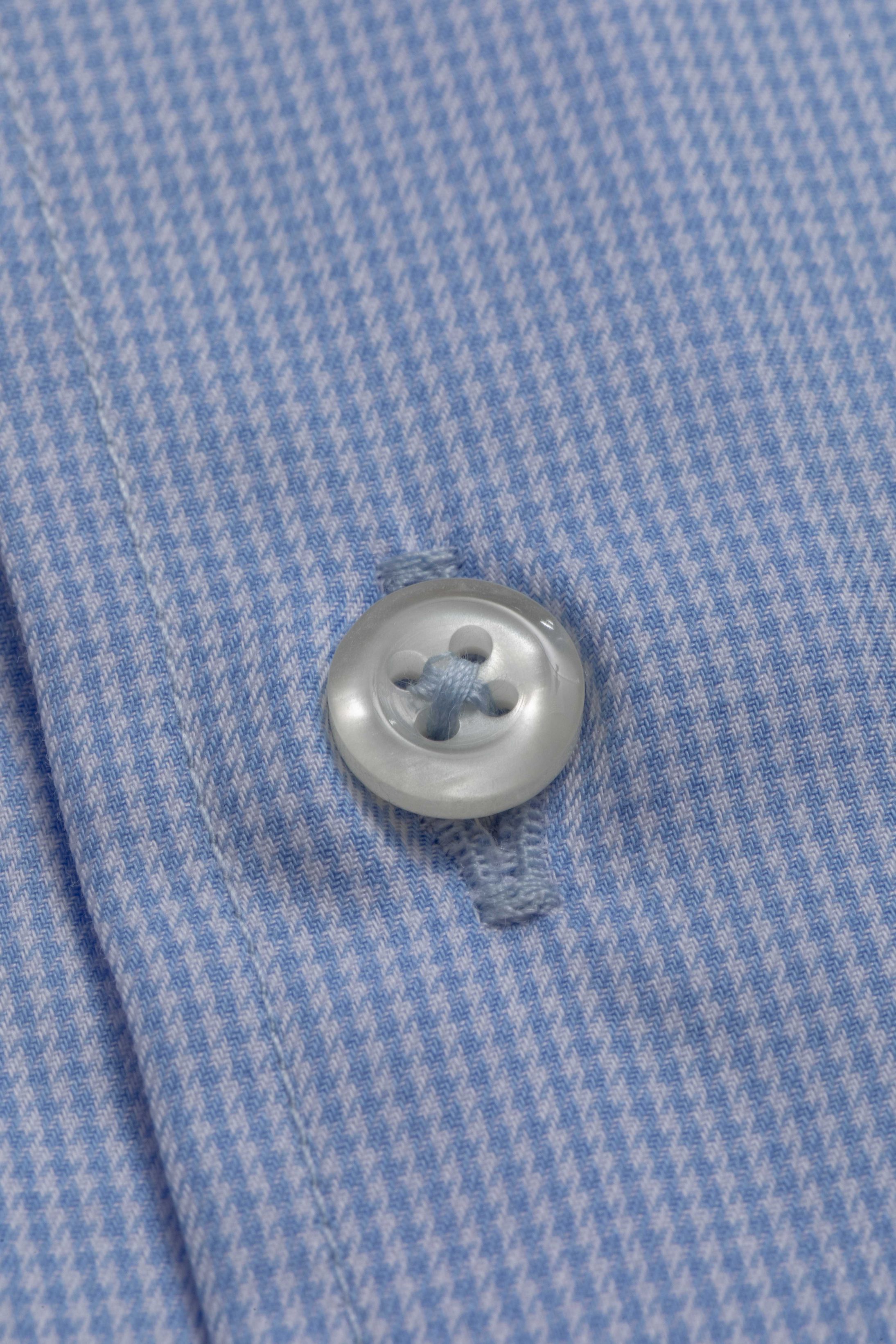 Camisa Manga Longa Slim fit Azul Claro Quadriculado