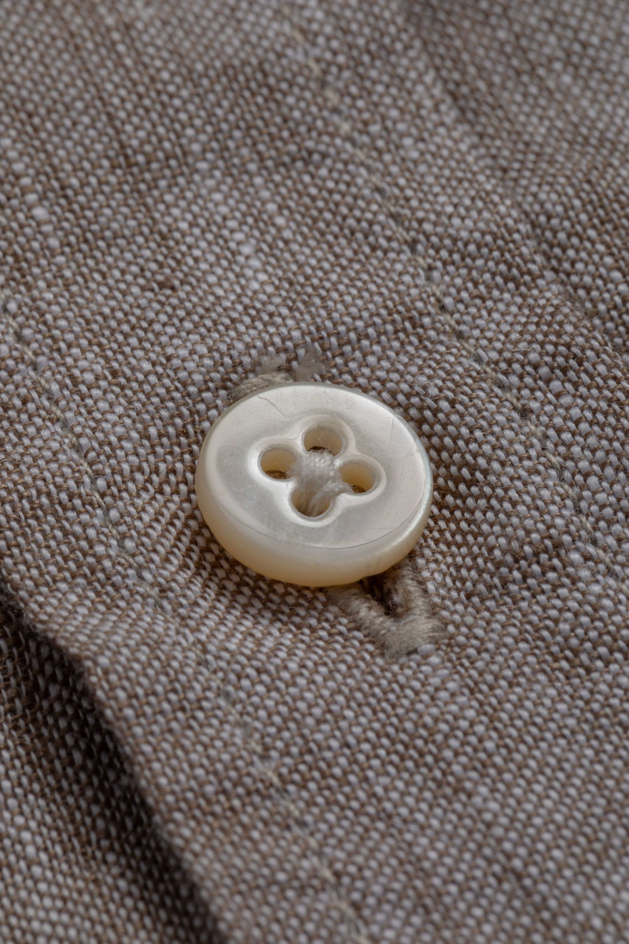 Camisa Manga Longa Regular Linho Marrom