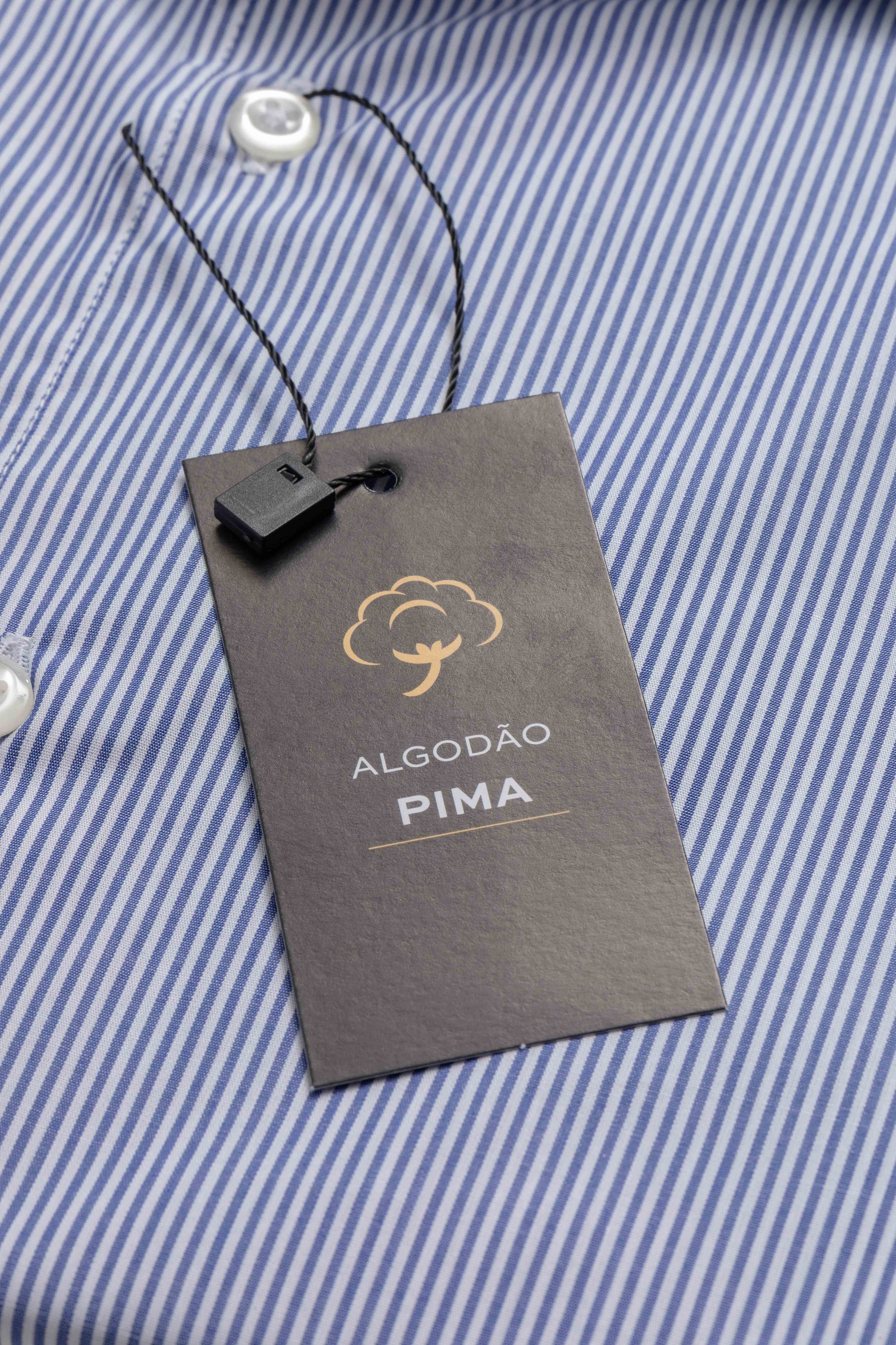 Camisa Social Slim fit Pimma Cotton Listrado Azul