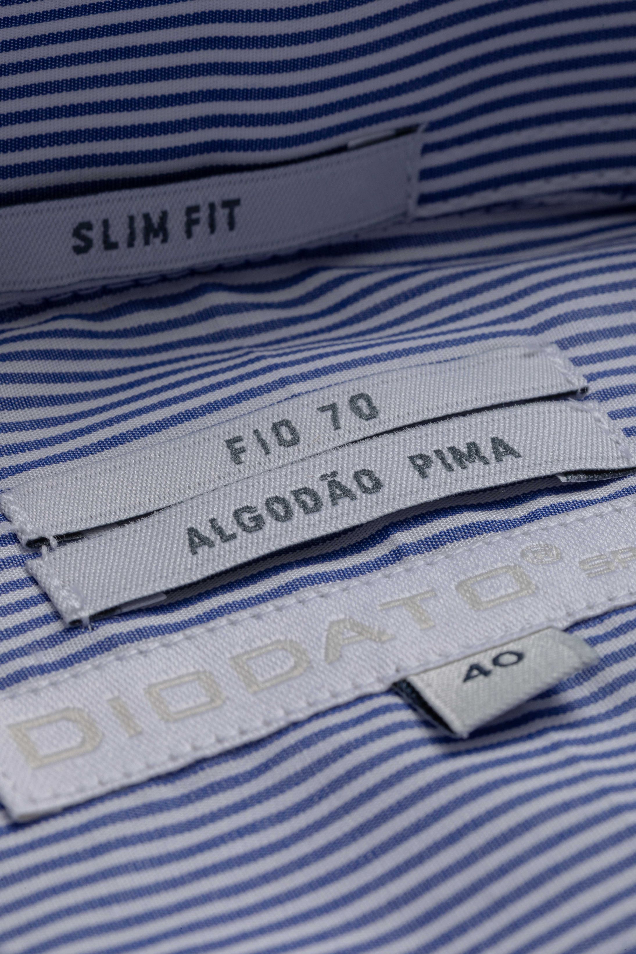 Camisa Social Slim fit Pimma Cotton Listrado Azul