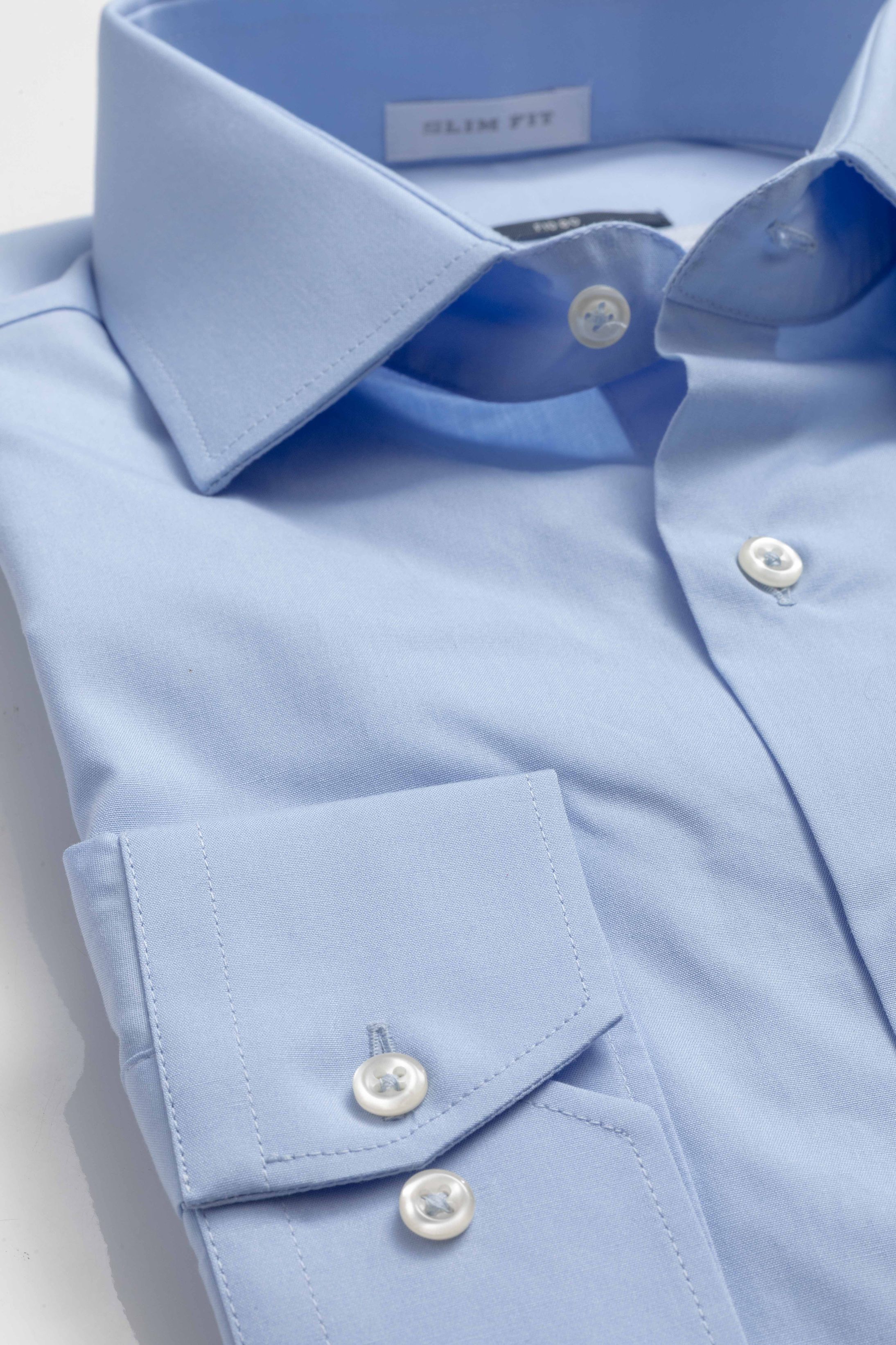 Camisa Social Slim fit Fio 80 Azul - Diodato Alfaiataria