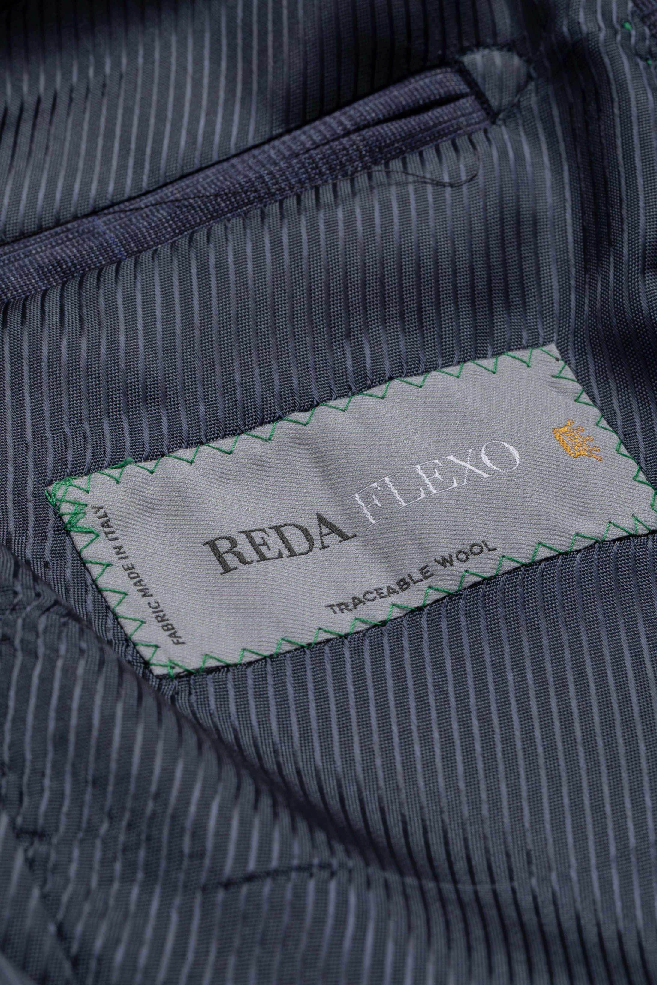 Costume Reda Super 110 Slim Window Pane Marinho 