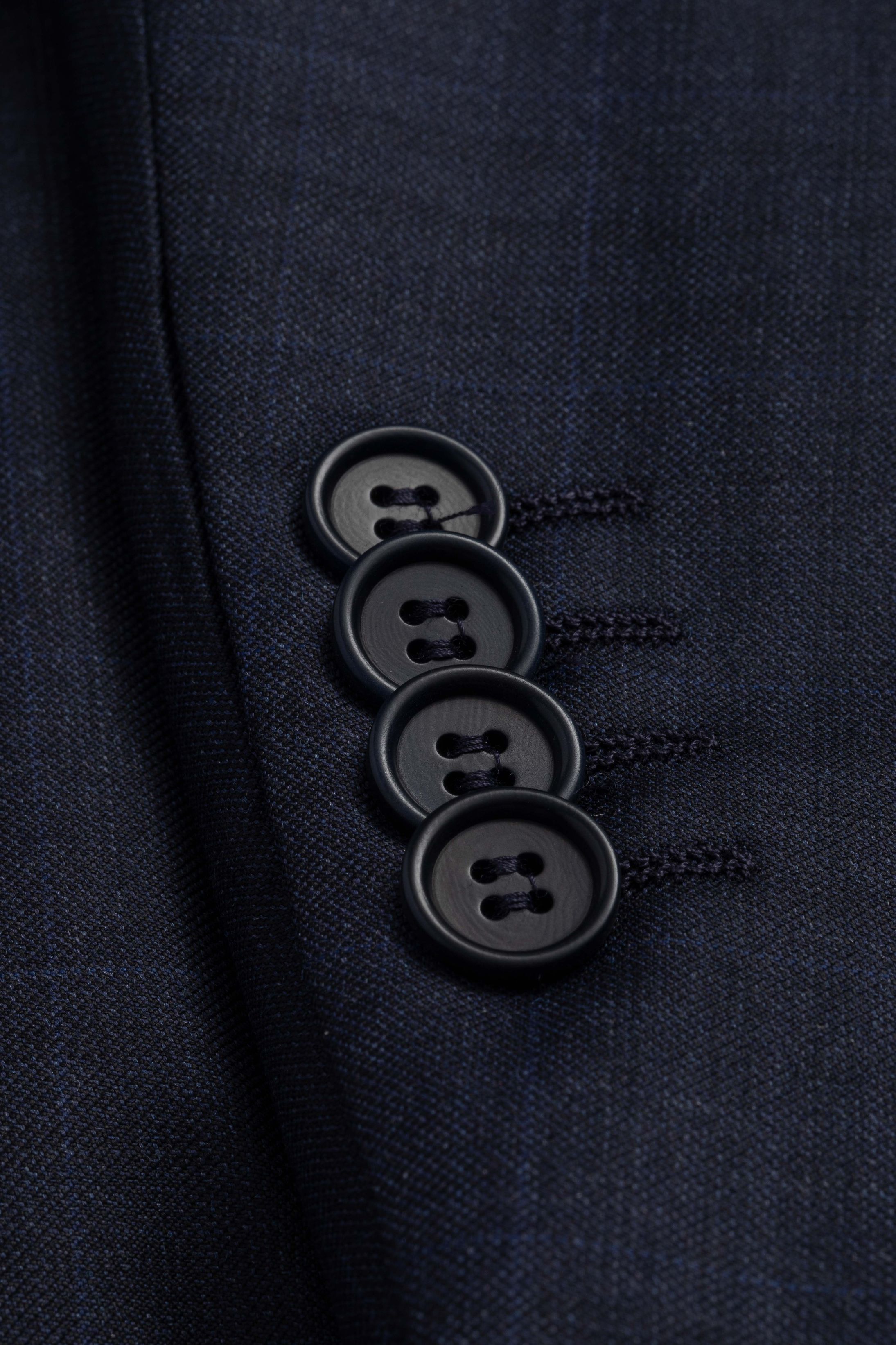 Costume Canônico Super 110 Slim Window Pane Marinho 