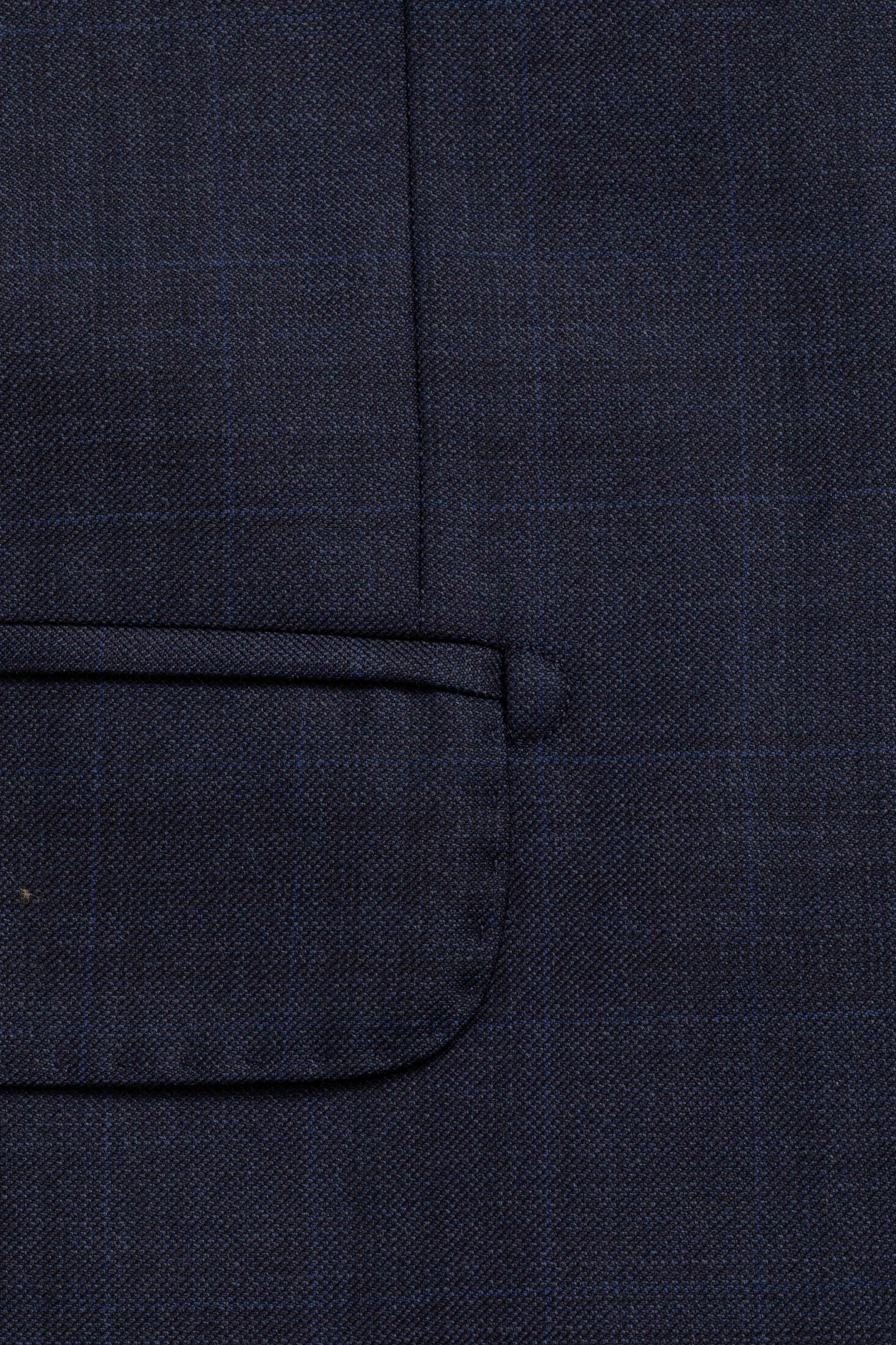 Costume Canônico Super 110 Slim Window Pane Marinho 