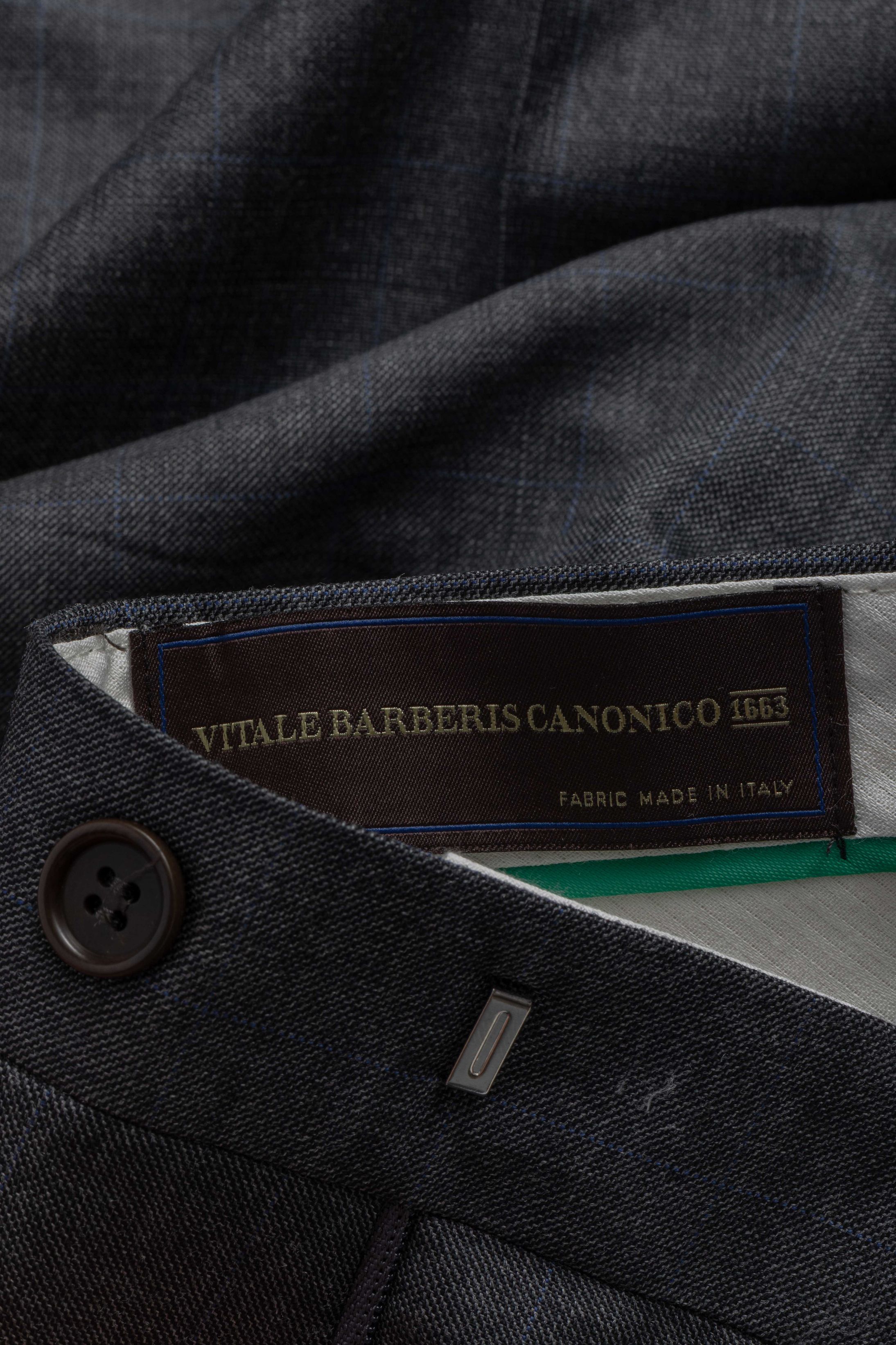 Costume Canônico Super 110 Slim Window Pane cinza médio