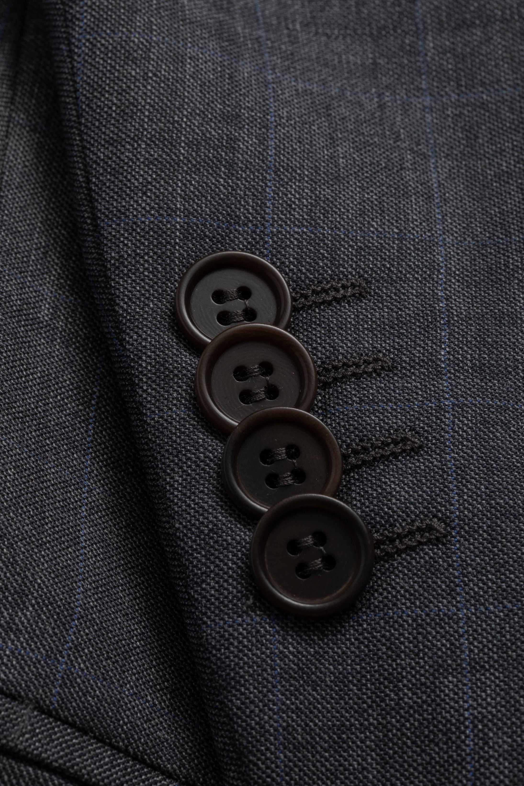 Costume Canônico Super 110 Slim Window Pane cinza médio