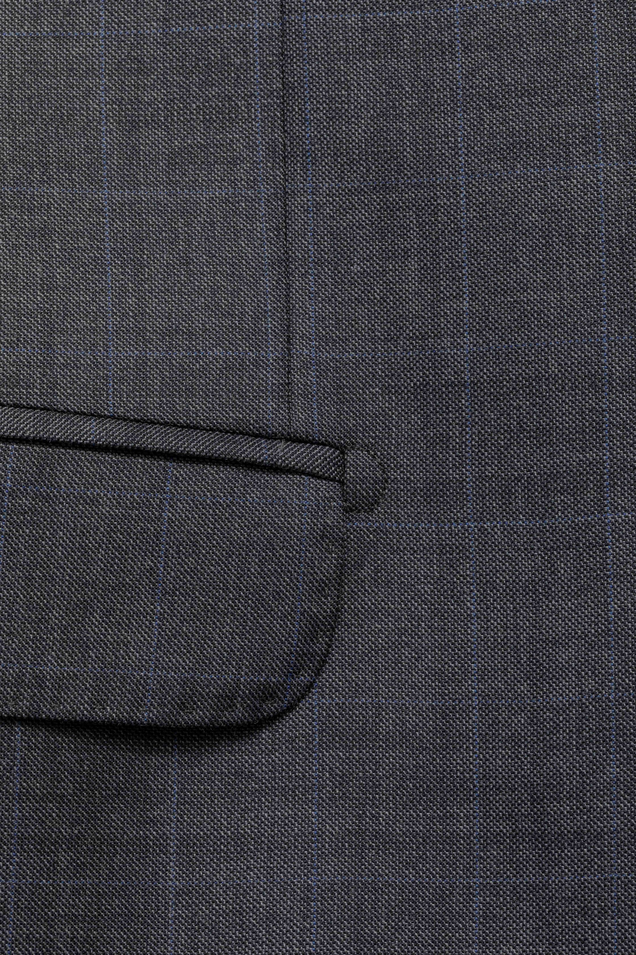 Costume Canônico Super 110 Slim Window Pane cinza médio