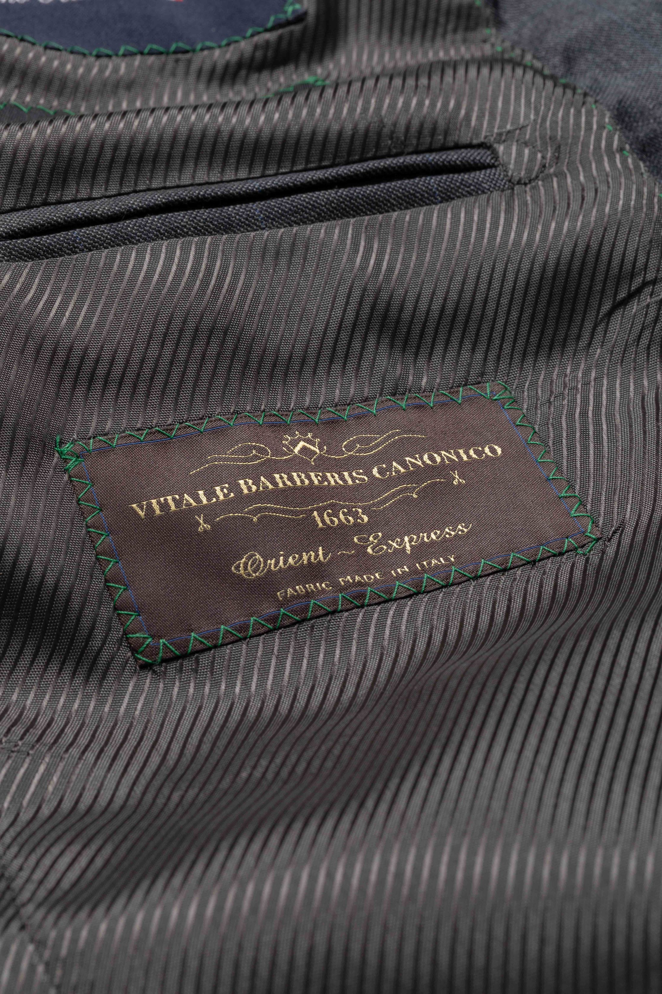 Costume Canônico Super 110 Slim Window Pane cinza médio