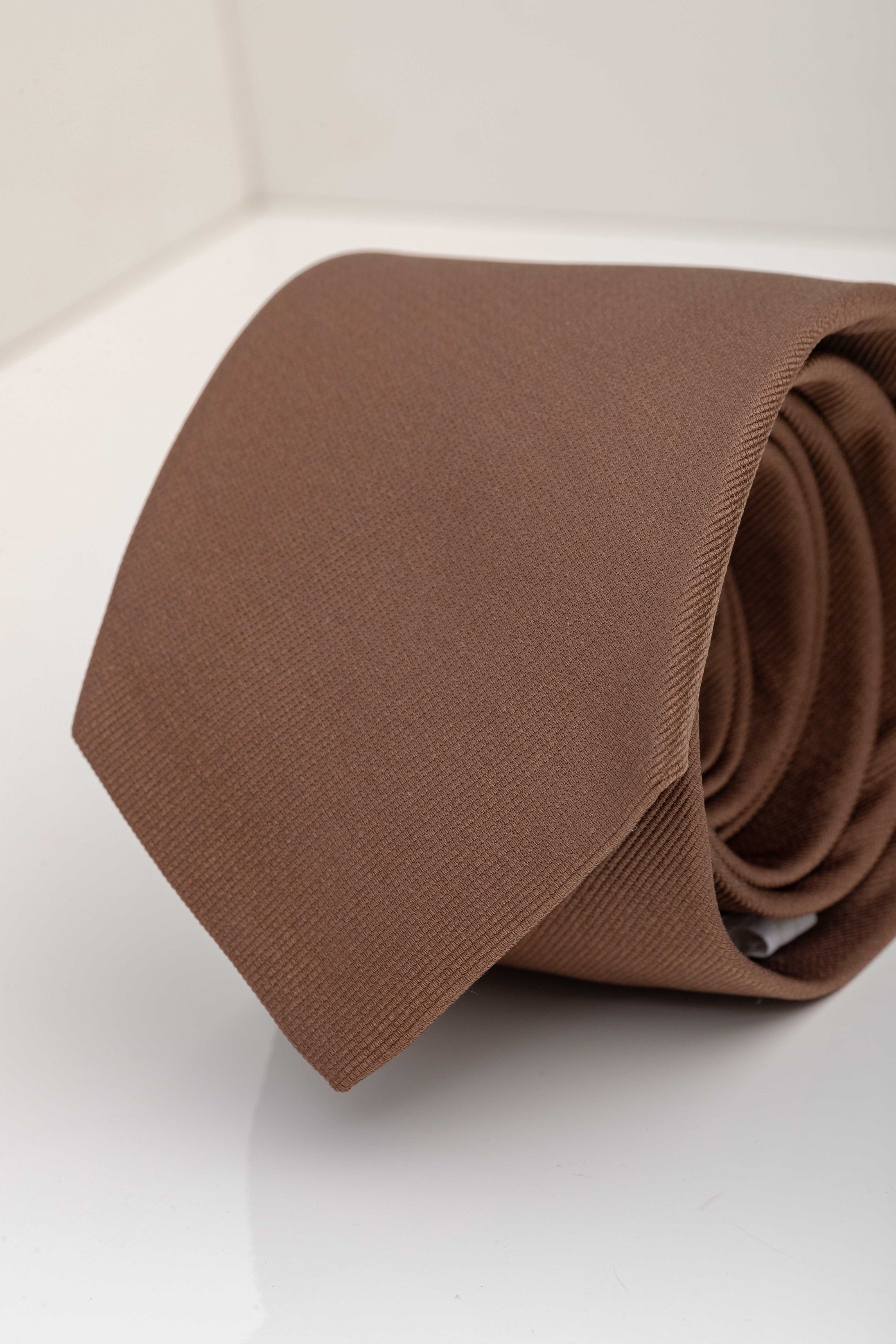 Gravata Seda Italiana Marrom