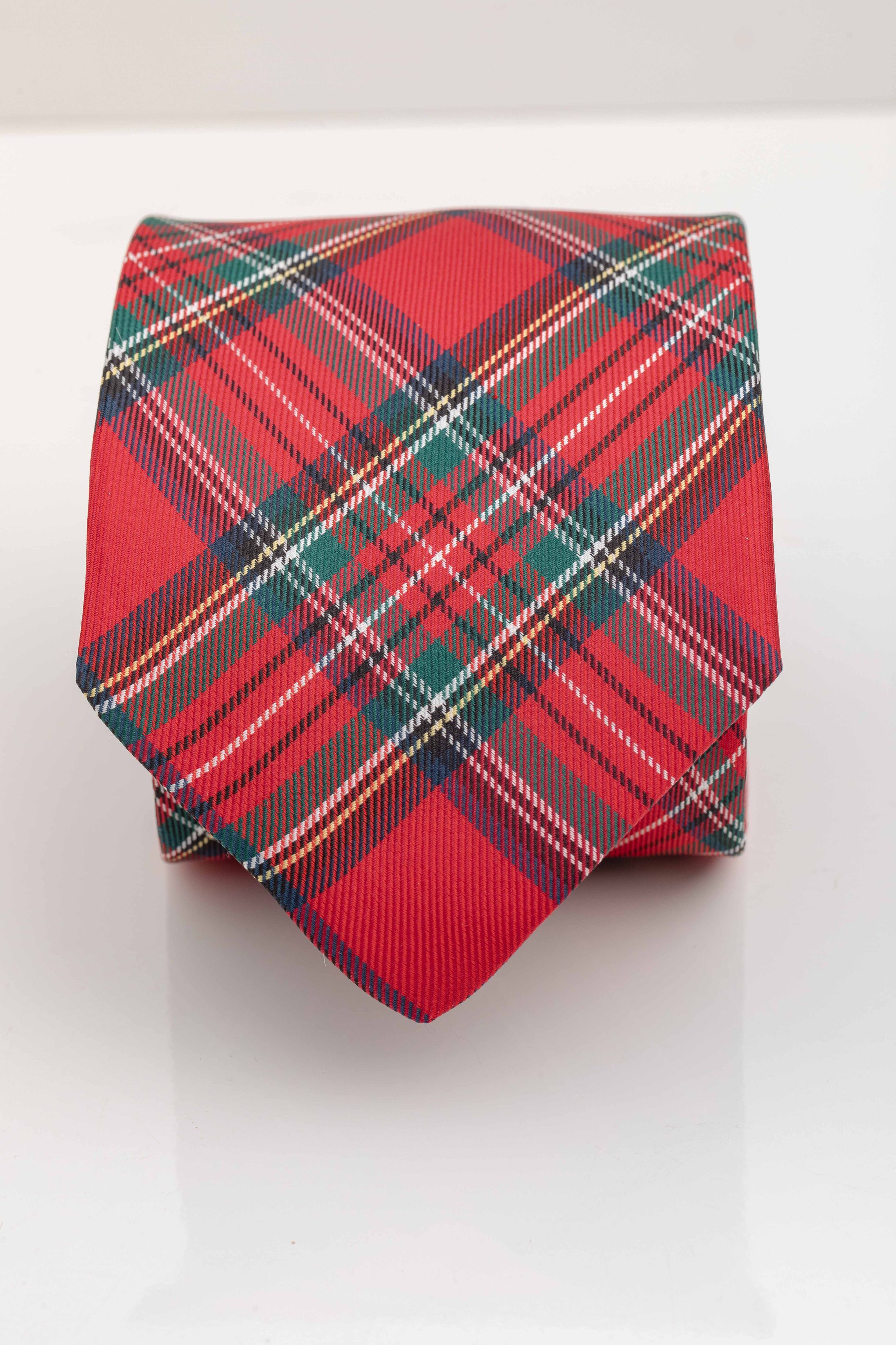 Gravata Seda Italiana Xadrez Vermelha - Diodato Alfaiataria