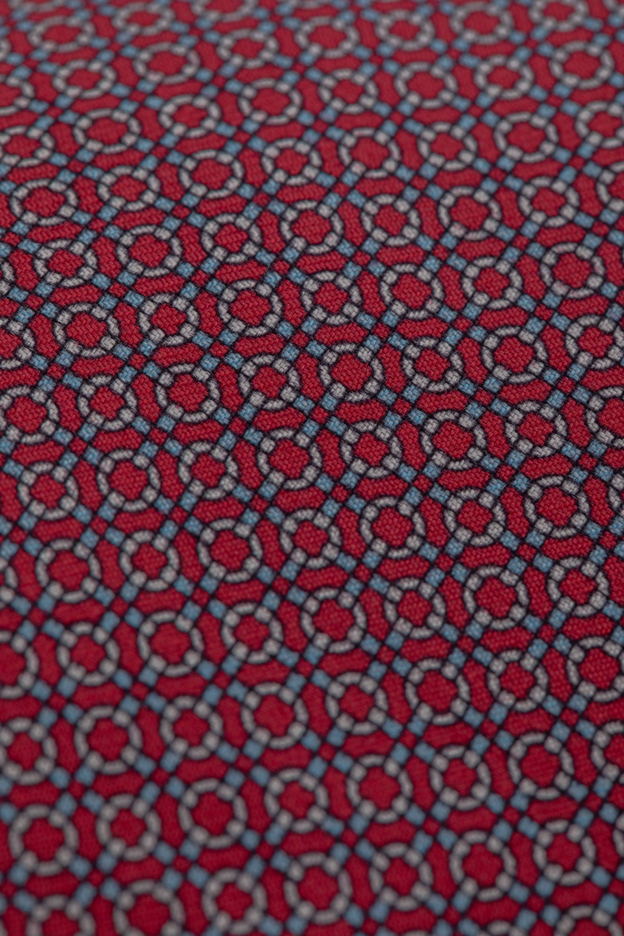 Gravata Seda Italiana Micro desenho Vermelha