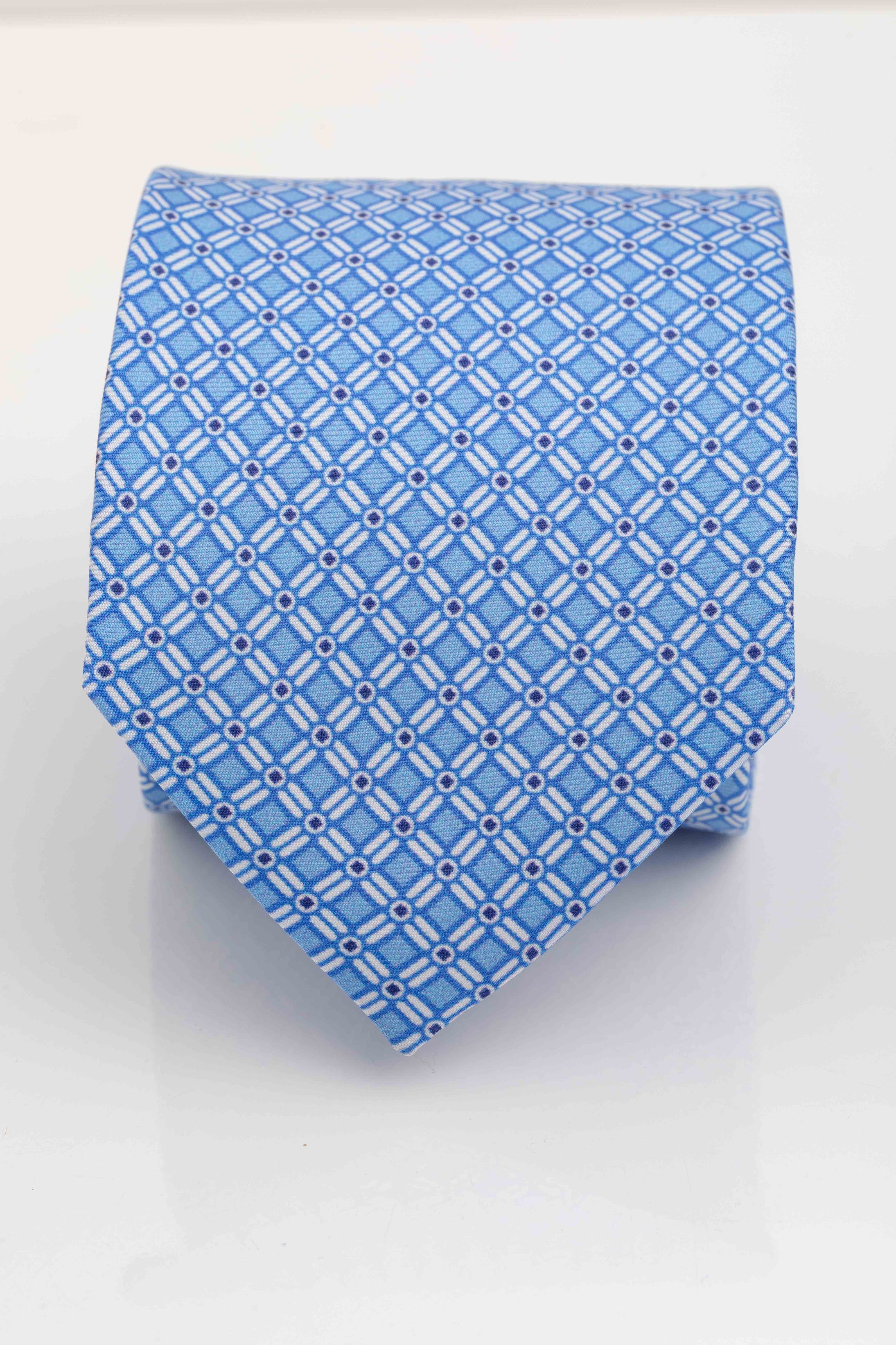 Gravata Seda Italiana Trabalhada Azul - Diodato Alfaiataria