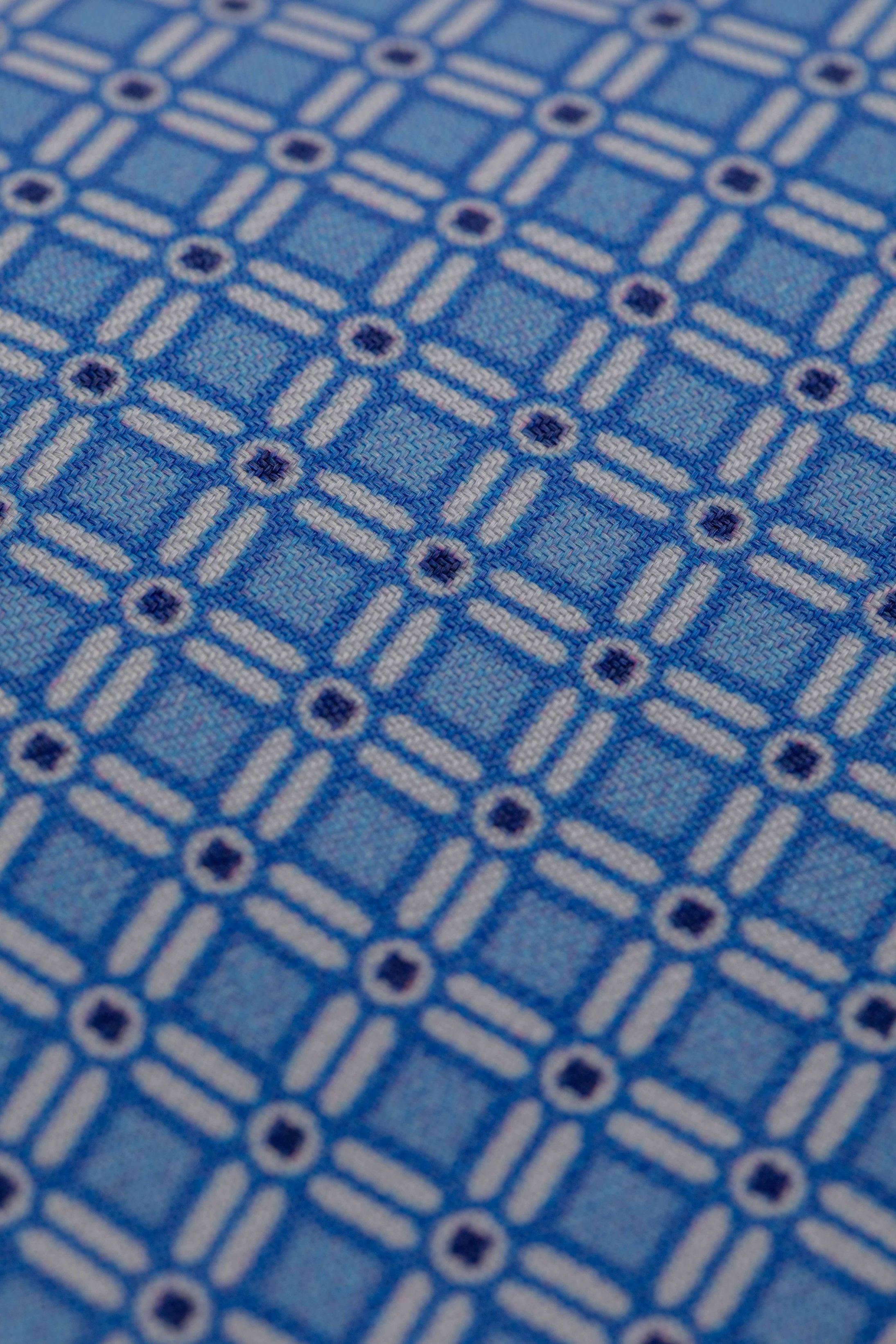 Gravata Seda Italiana Trabalhada Azul