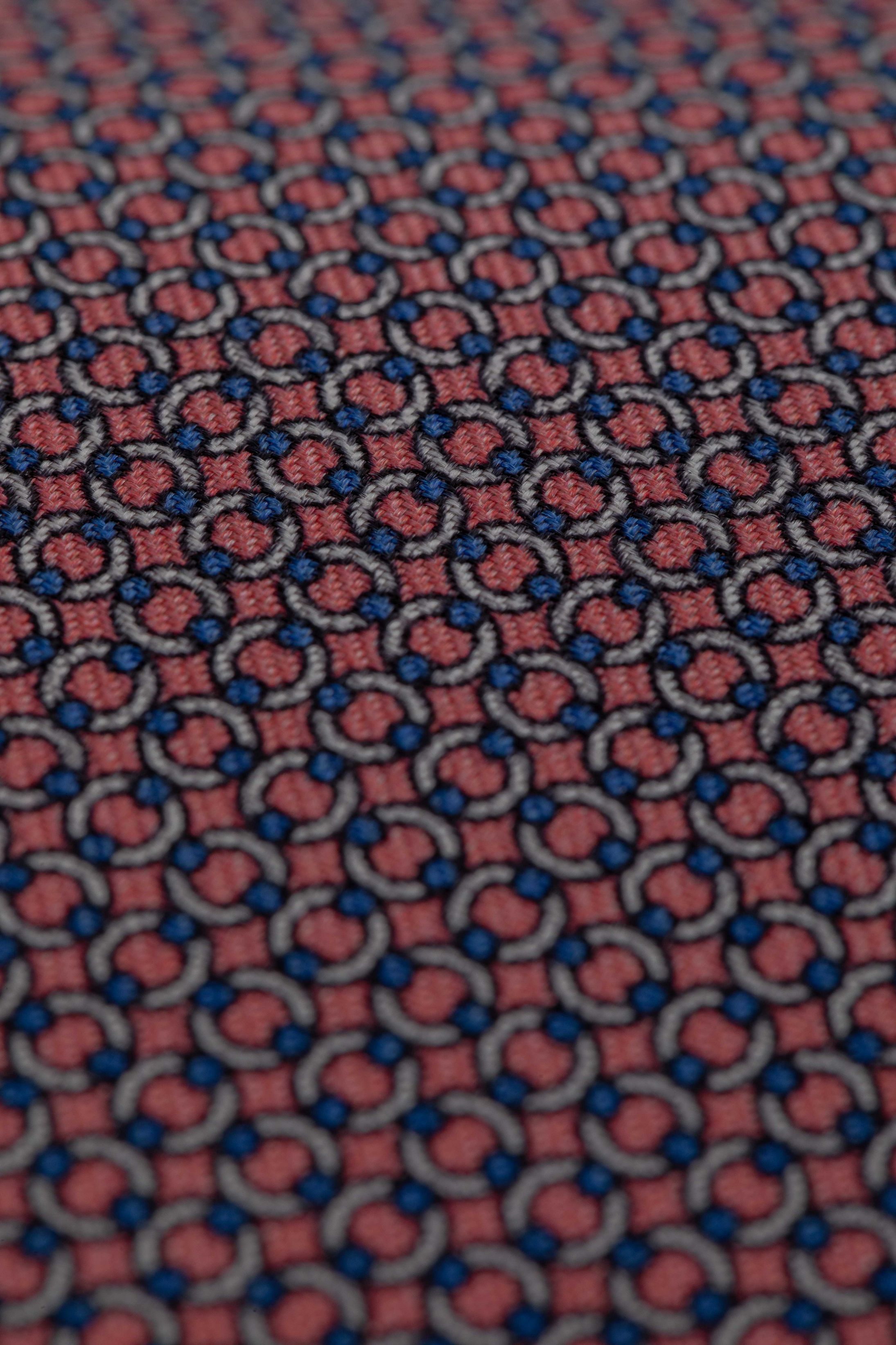 Gravata Seda Italiana Trabalhada Rosa Claro